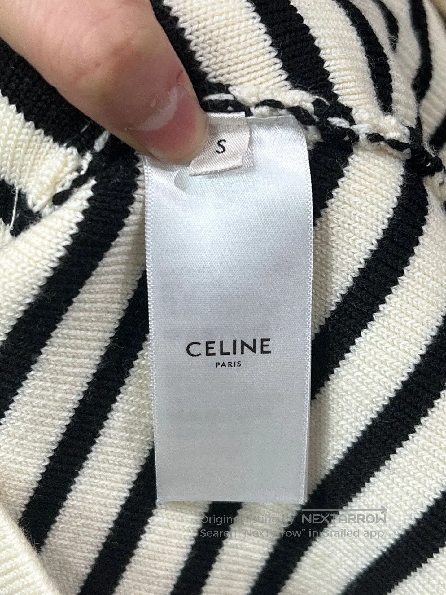 Celine celine striped bodycon skirt in black and white. Size 23" - 4 Thumbnail