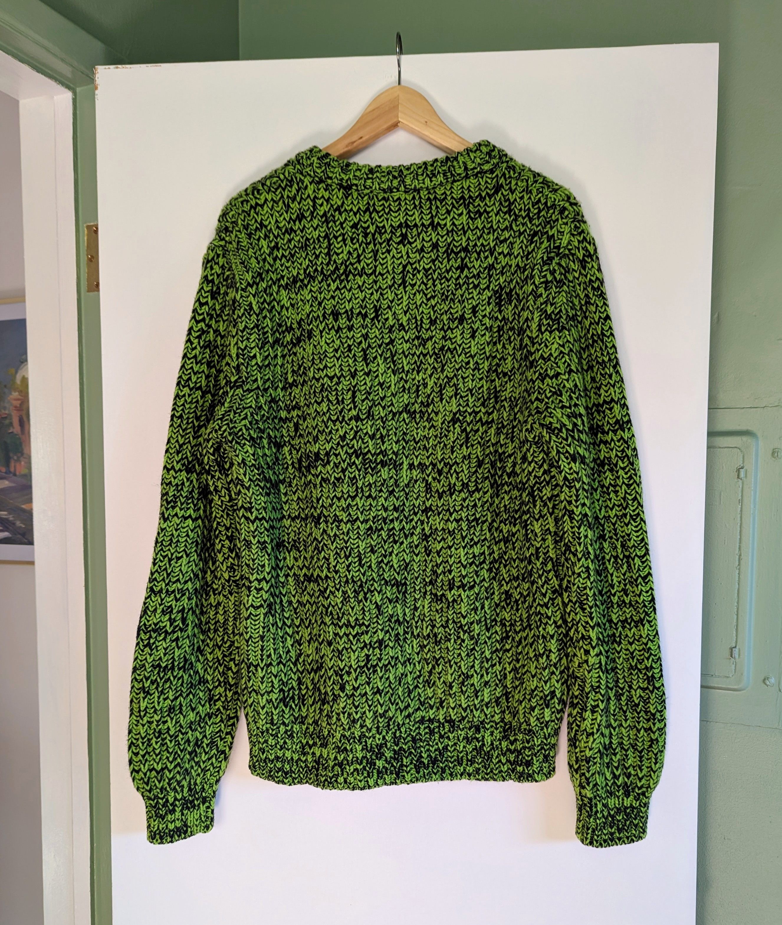 Sandro SANDRO Acid Green Marled Wool Sweater NWT Size XL Size US XL / EU 56 / 4 - 4 Thumbnail