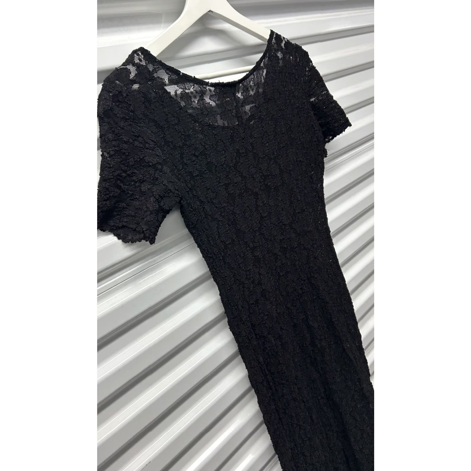 Vintage VINTAGE Michi Collection Iconic Black Floral Lace Evening Dress Womens Sheath Long Sleeve M Black Floral Lace Party Wedding Formal Size M / US 6-8 / IT 42-44 - 4 Thumbnail