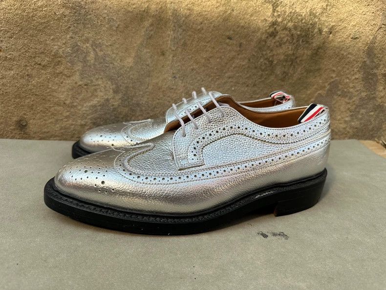 Thom Browne Thom Browne Silver cloth block carved leather shoes Size US 9 / EU 42 - 1 Thumbnail