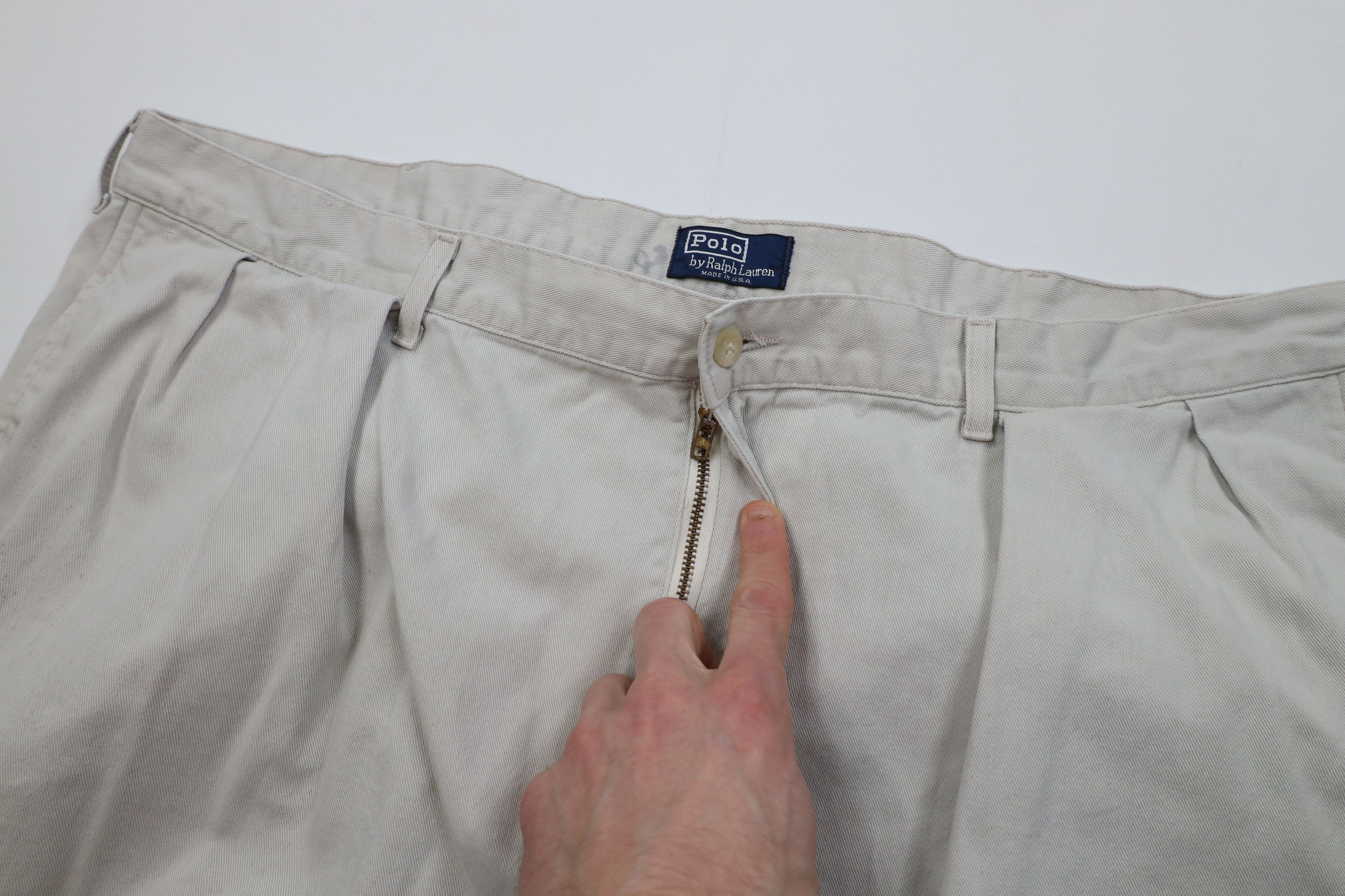 Ralph Lauren Vintage 70s 80s Ralph Lauren Wide Leg Chino Pants Beige USA Size US 42 / EU 58 - 9 Thumbnail