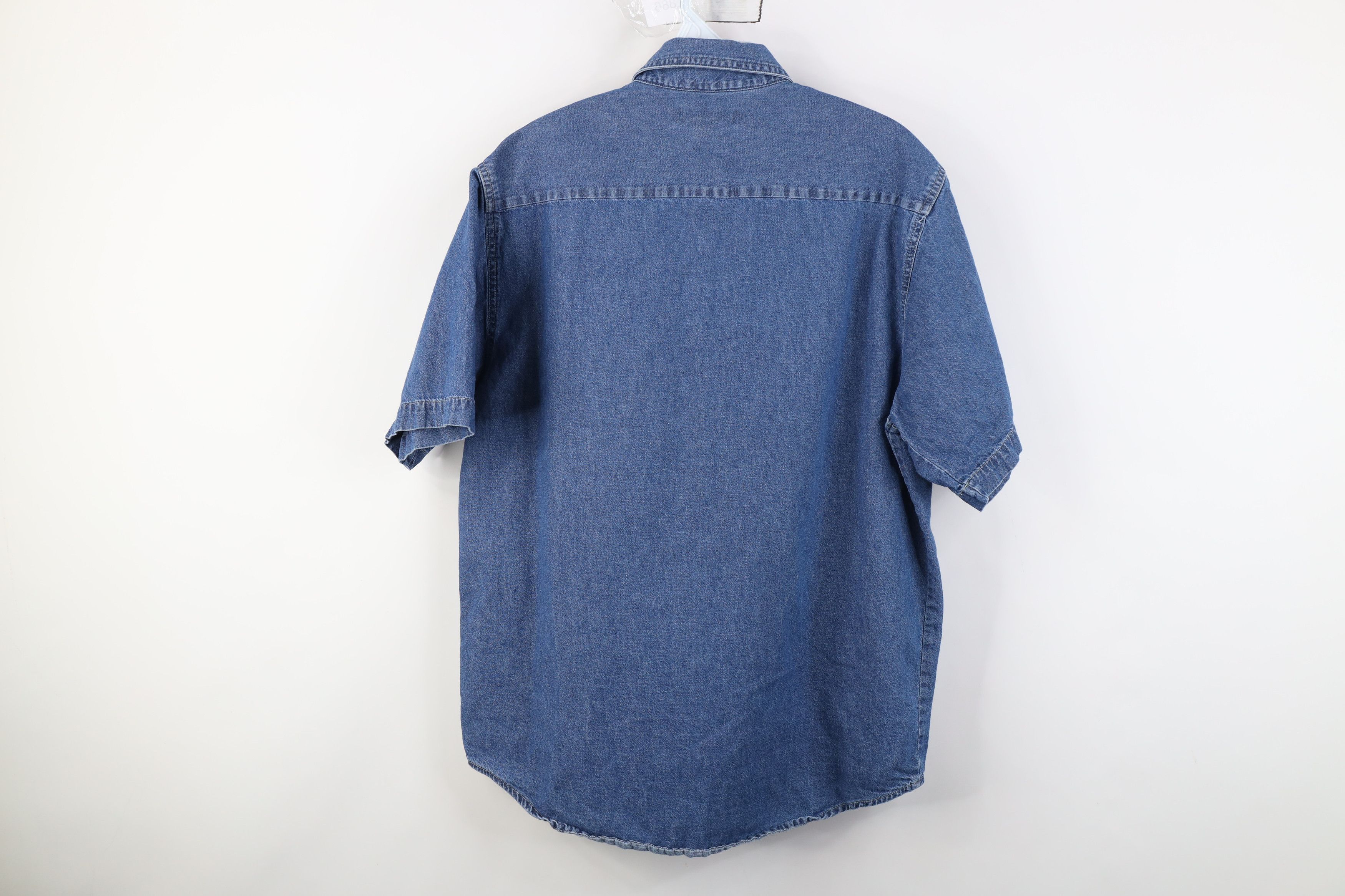 Vintage Vintage 90s Streetwear Short Sleeve Jean Button Down Shirt Size US M / EU 48-50 / 2 - 11 Thumbnail