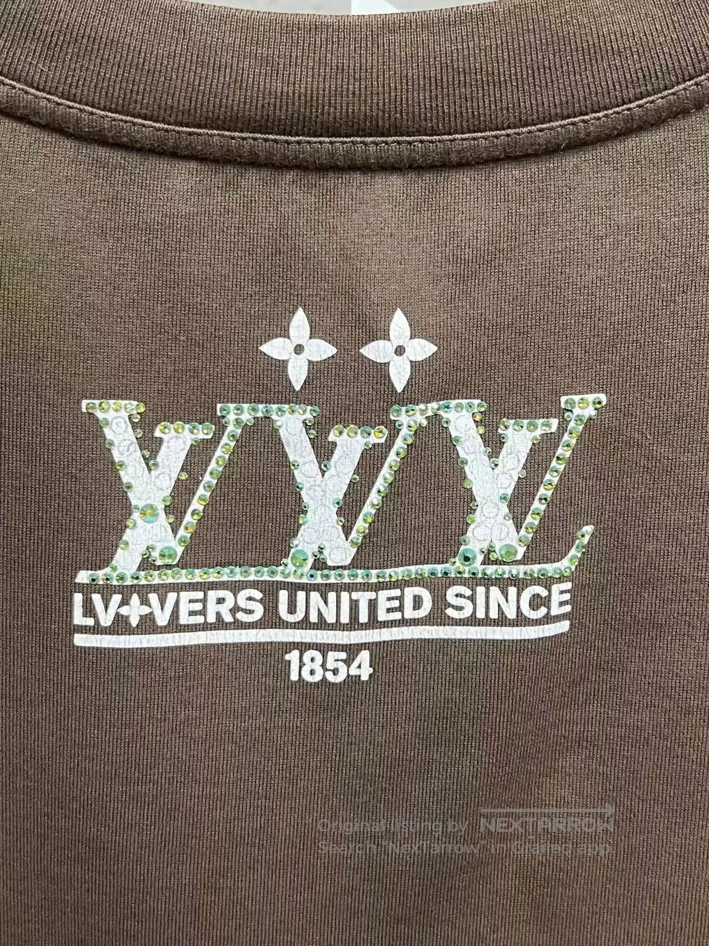 Louis Vuitton louis vuitton short sleeve t-shirt with crystals. Size L / US 10 / IT 46 - 4 Thumbnail