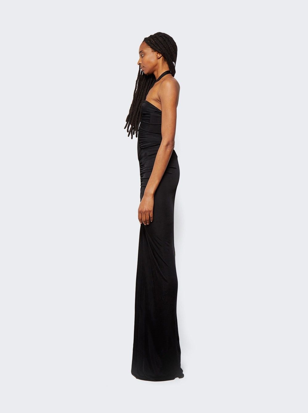 Saint Laurent Paris o1s1wg111024 Viscose Maxi Dress in Black Size L / US 10 / IT 46 - 4 Thumbnail