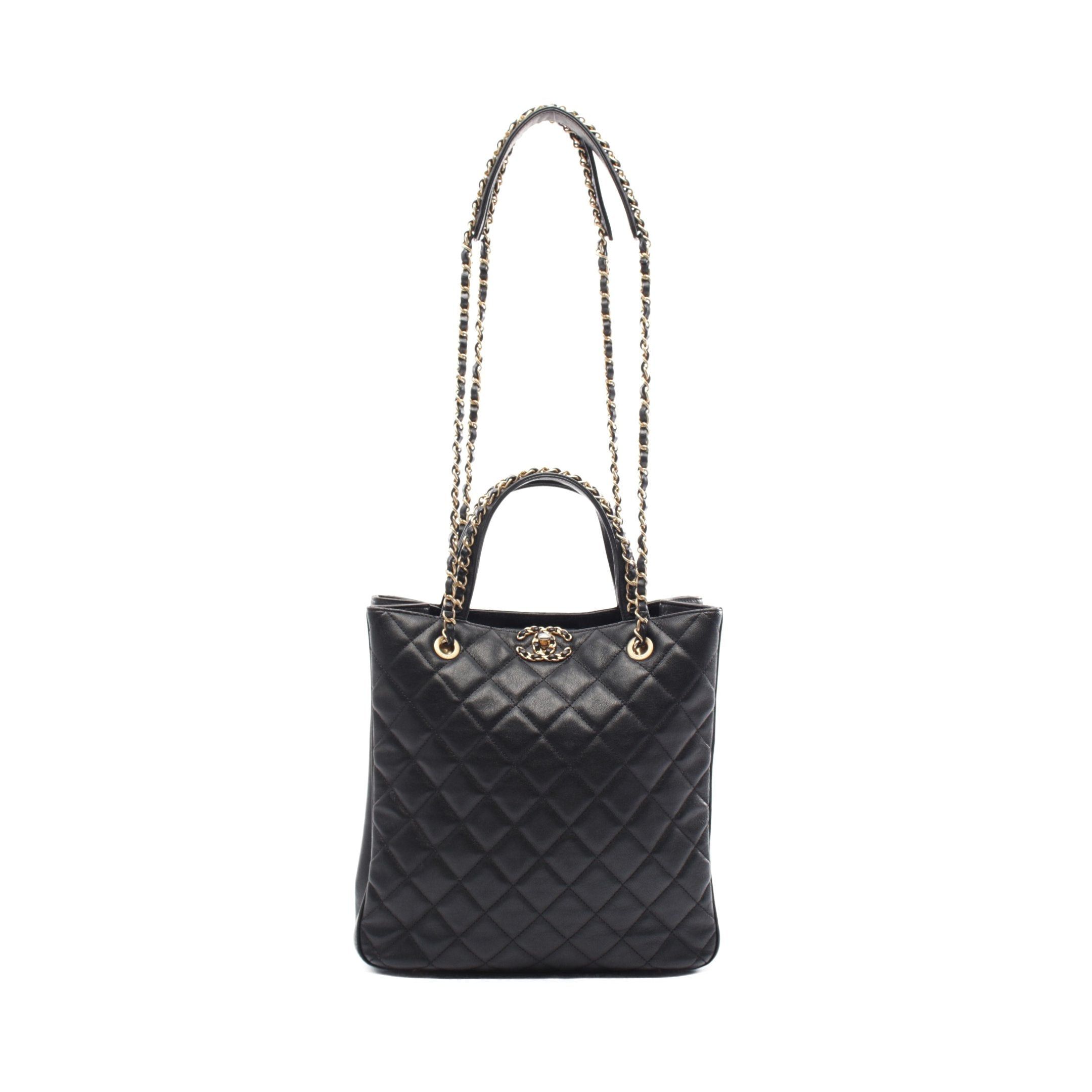 Chanel Chanel Matelasse Chain Shoulder Bag Tote Leather Black Gold Hardware Size ONE SIZE - 1 Thumbnail