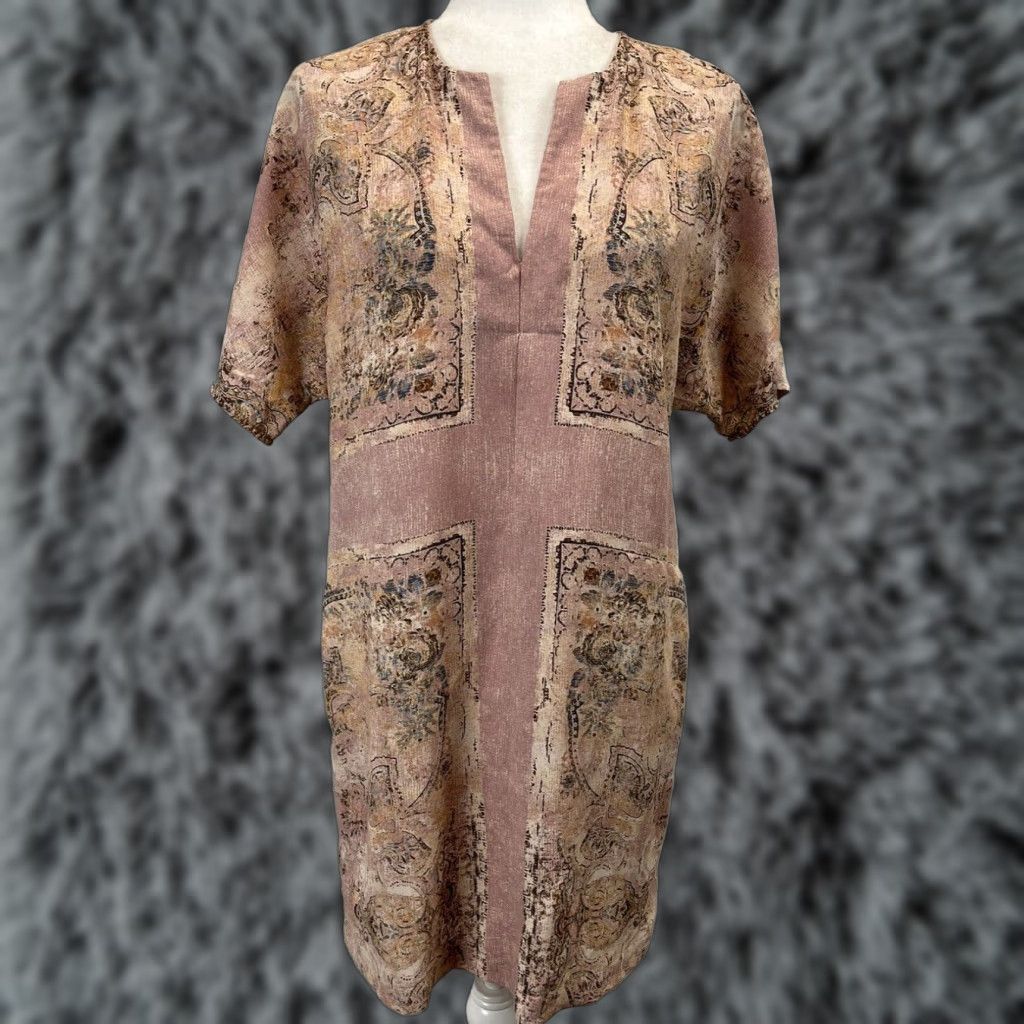 Bcbgmaxazria BCBGMAXAZRIA Multicolor Shift Dress Women Small Short Sleeve Pockets Casual Size S / US 4 / IT 40 - 1 Thumbnail