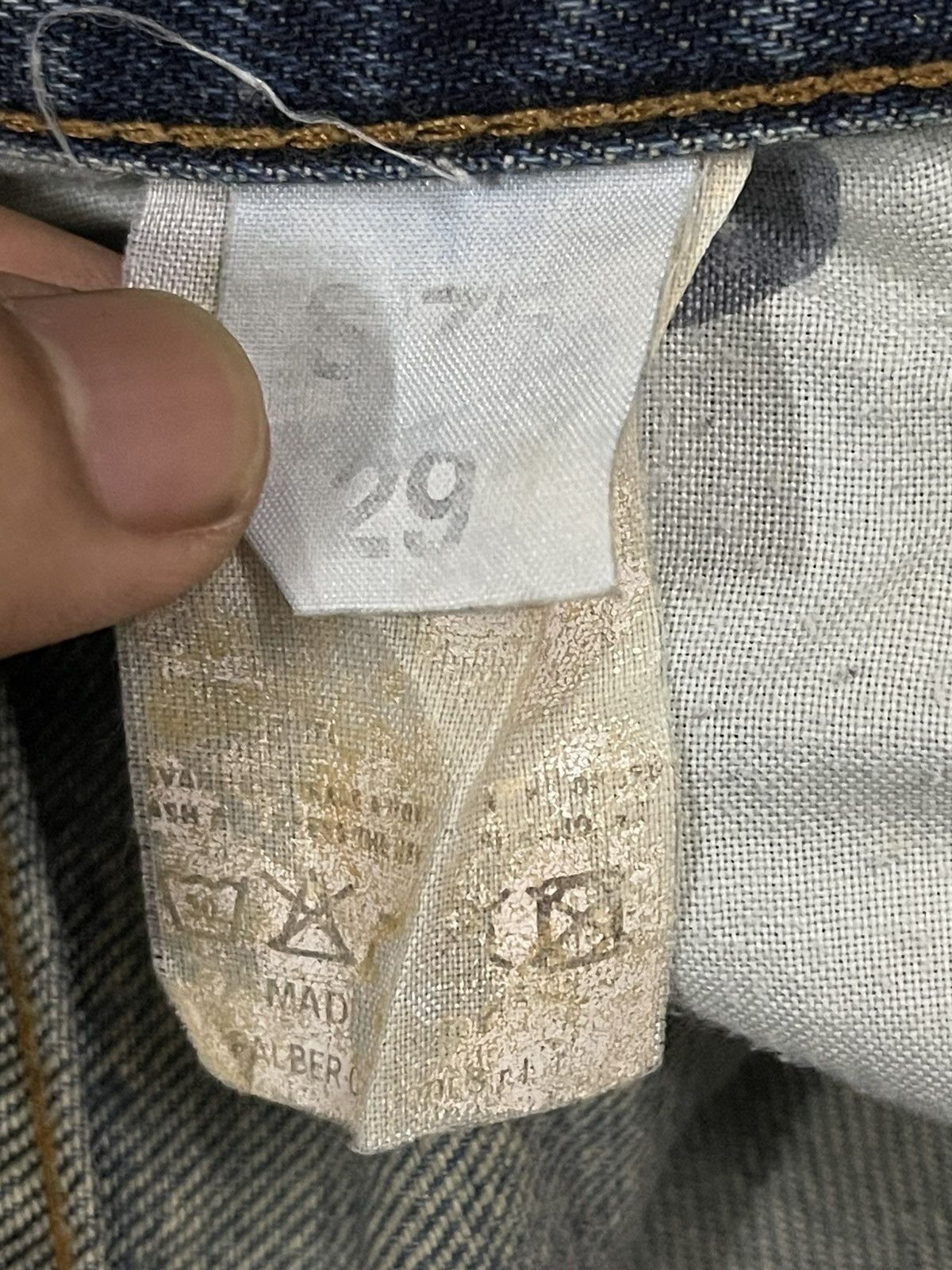 Richmond Denim Vintage Richmond Denim Blue Wash Distress Baggy Jeans Size US 31 - 11 Thumbnail