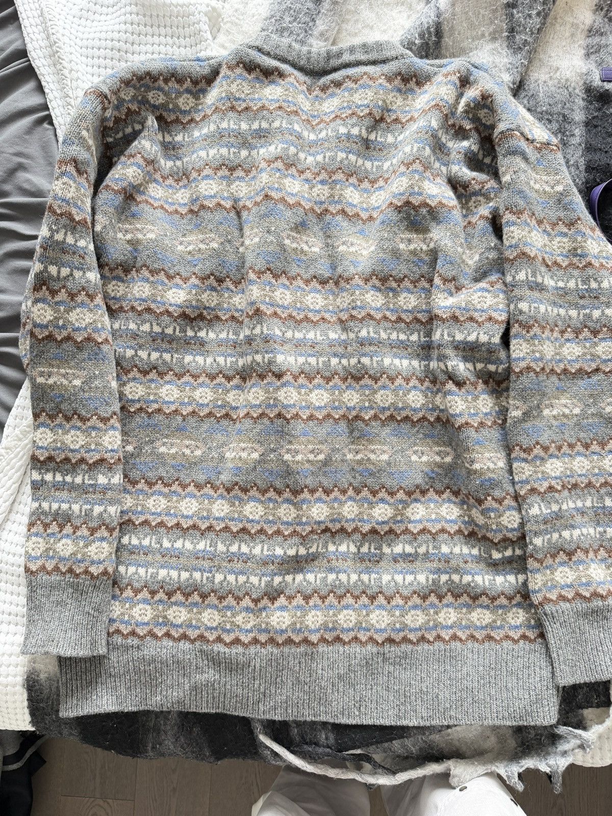 Raf Simons Raf Simons SS22 Mesh Logo Fair Isle Knit Sweater Size US M / EU 48-50 / 2 - 3 Thumbnail