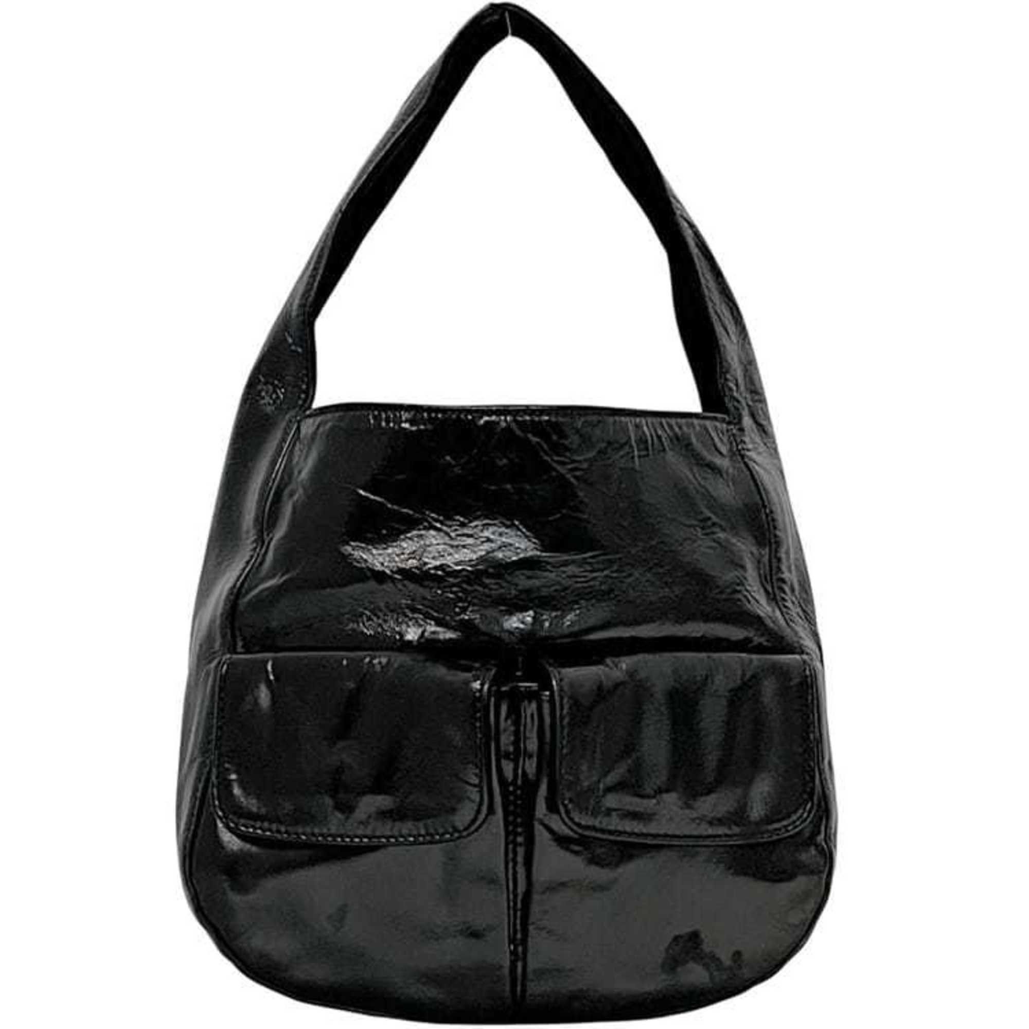 Prada Prada handbag ec-24825 black NERO VERNI CE SPORT B6026 patent 51 PRADA tote bag in coated leather with side panels Size ONE SIZE - 1 Thumbnail