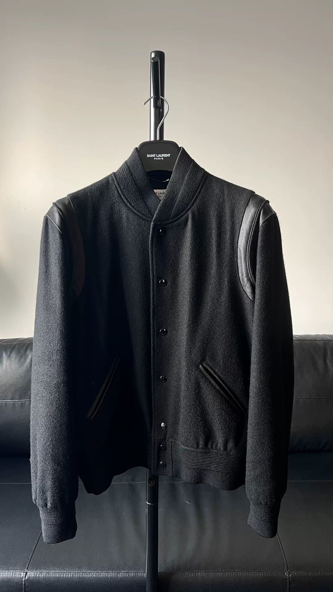 Saint Laurent Paris yslsl slp teddy wool baseball jacket Size US L / EU 52-54 / 3 - 1 Thumbnail
