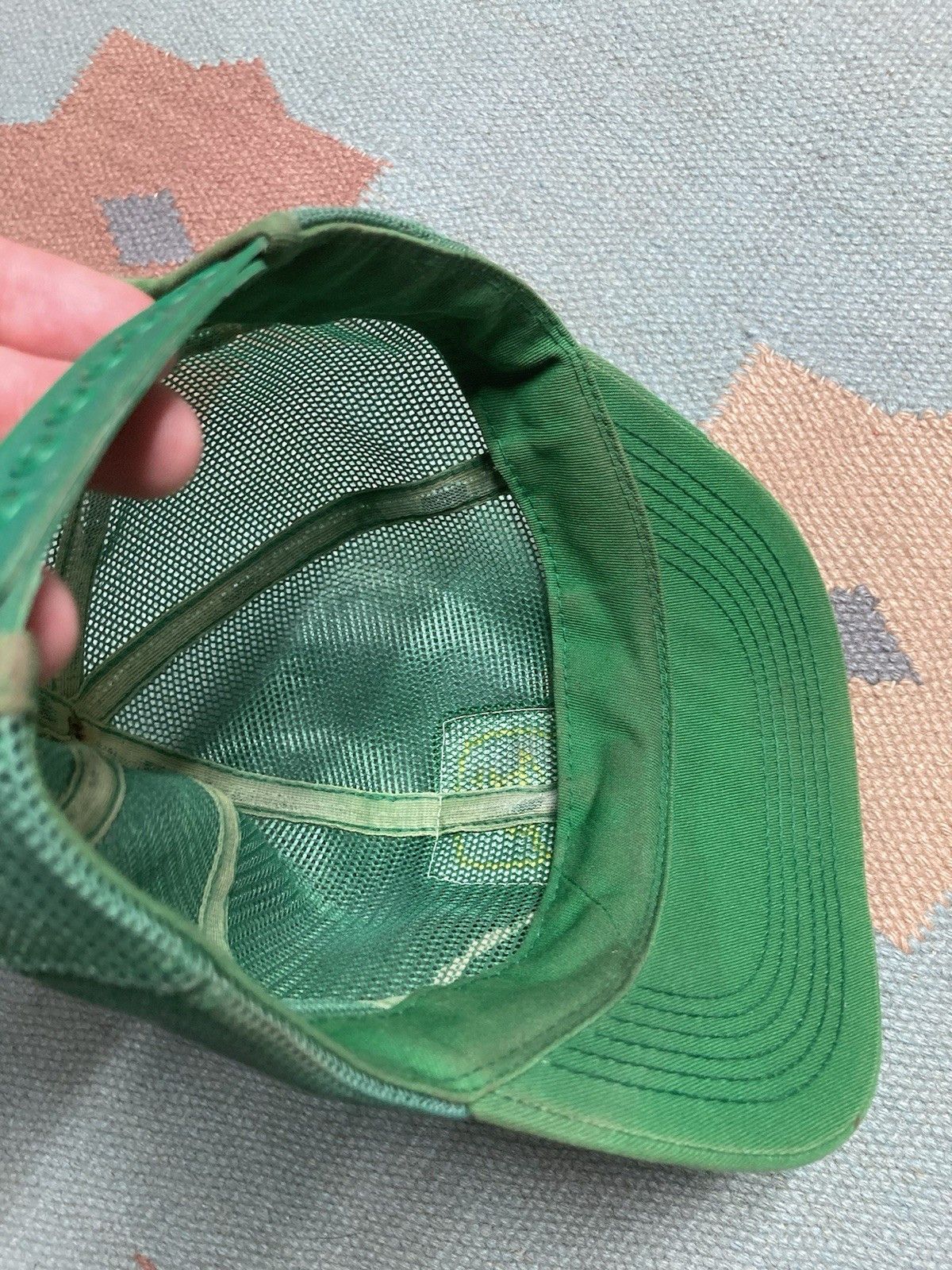 Vintage k products trucker hat full mesh John Deere distressed farm Size ONE SIZE - 7 Thumbnail