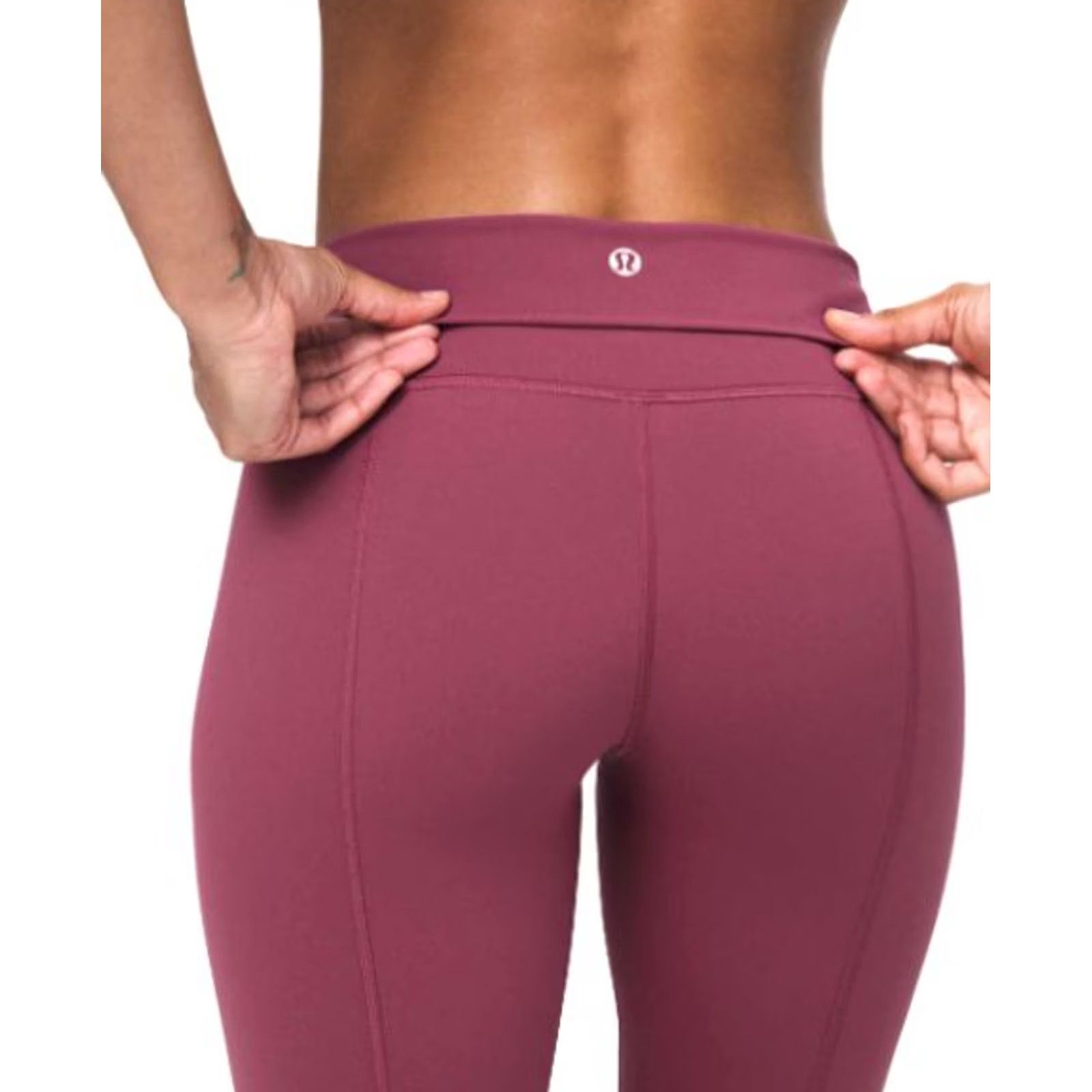 Lululemon VINTAGE Lululemon Womens Leggings Pink 14 UK Wunder Under Crop High-Rise 24'' Zip Pocket Womens Size 36" / US 14 / IT 50 - 3 Thumbnail