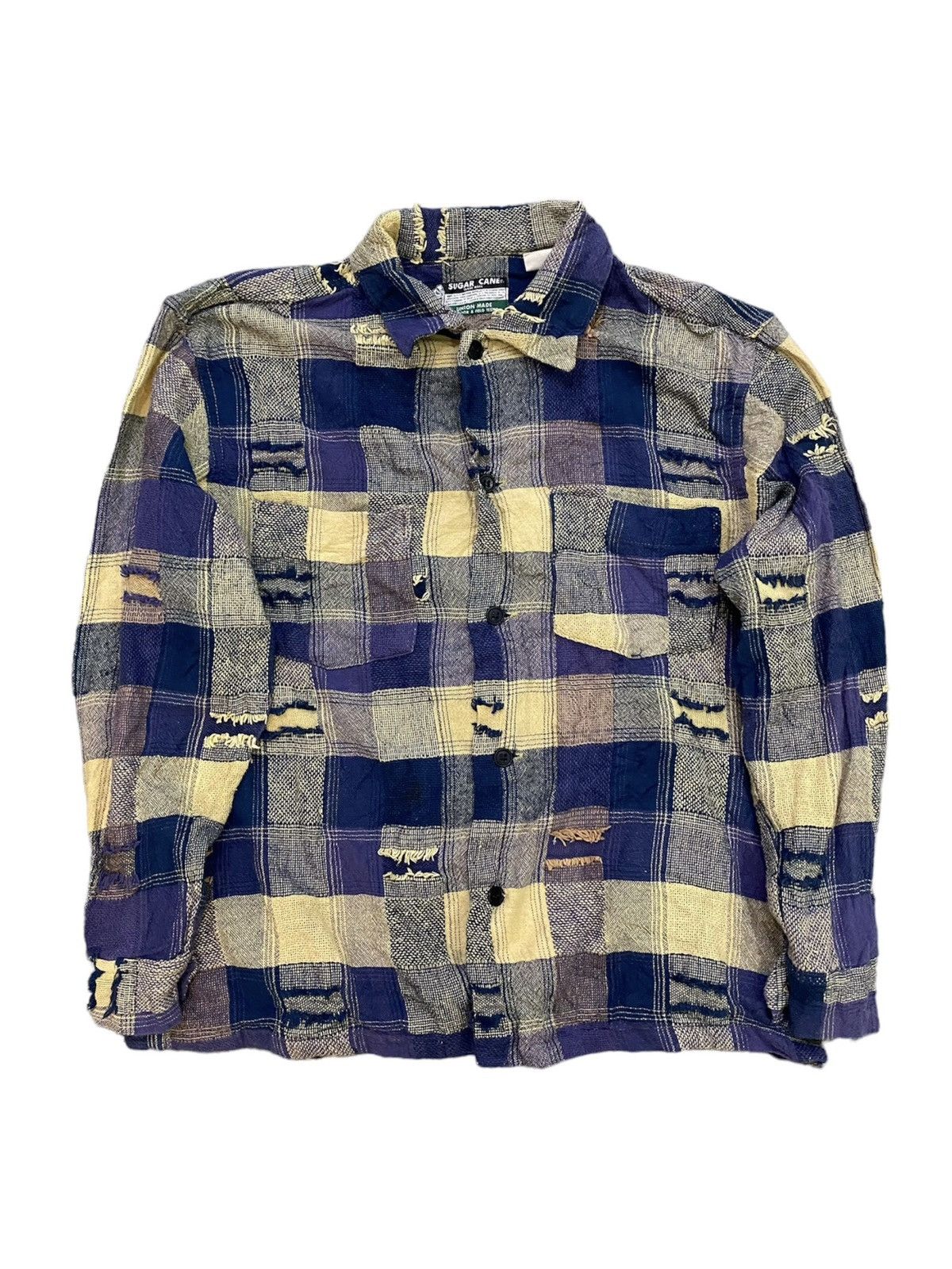 Sugar Cane Sugar Cane Sashiko Boro Patchwork Pocket Shirt Size US M / EU 48-50 / 2 - 4 Thumbnail