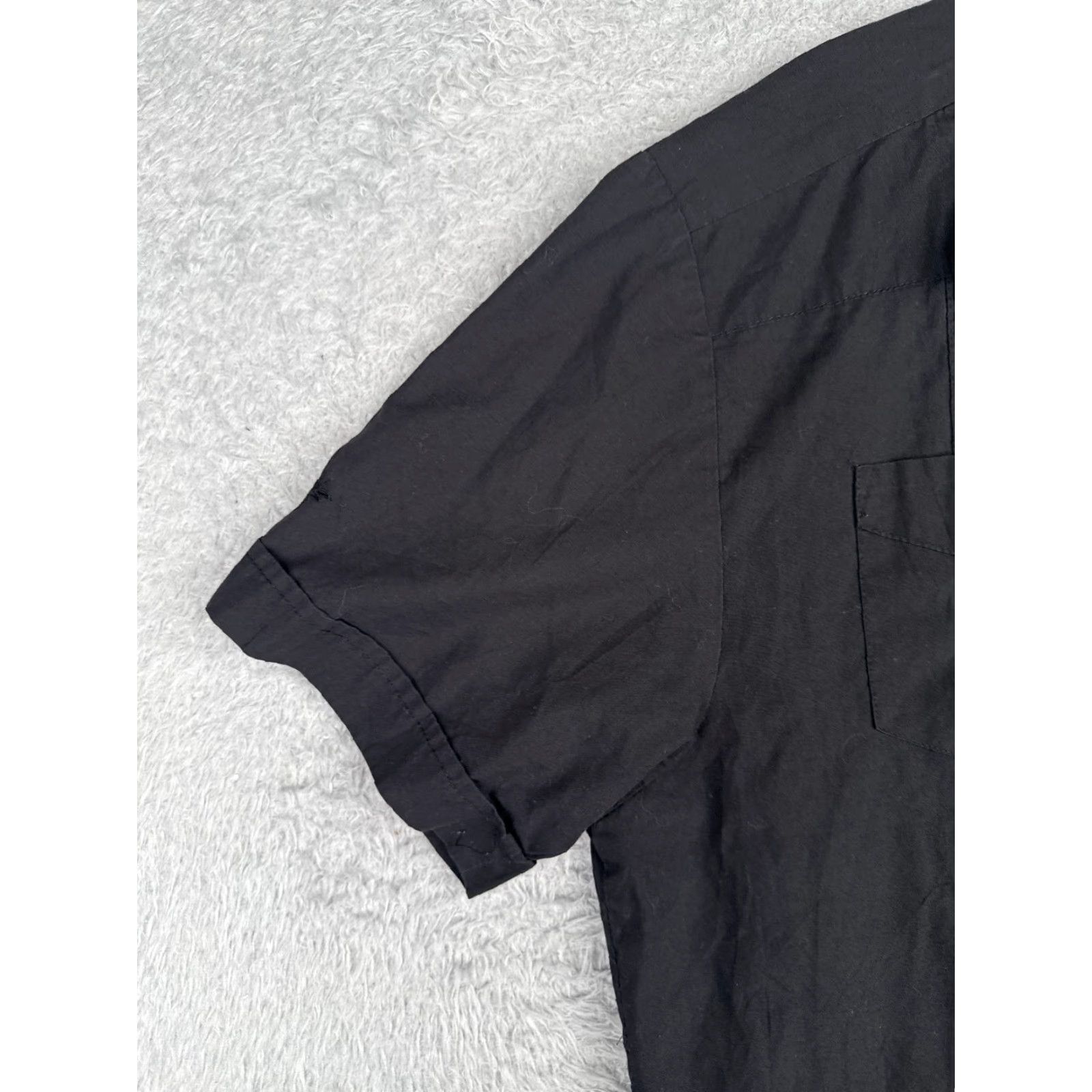 Cubavera Cubavera Guayabera Shirt Men M Black Button Up 4 Pocket Polyester Blend Size US M / EU 48-50 / 2 - 3 Thumbnail