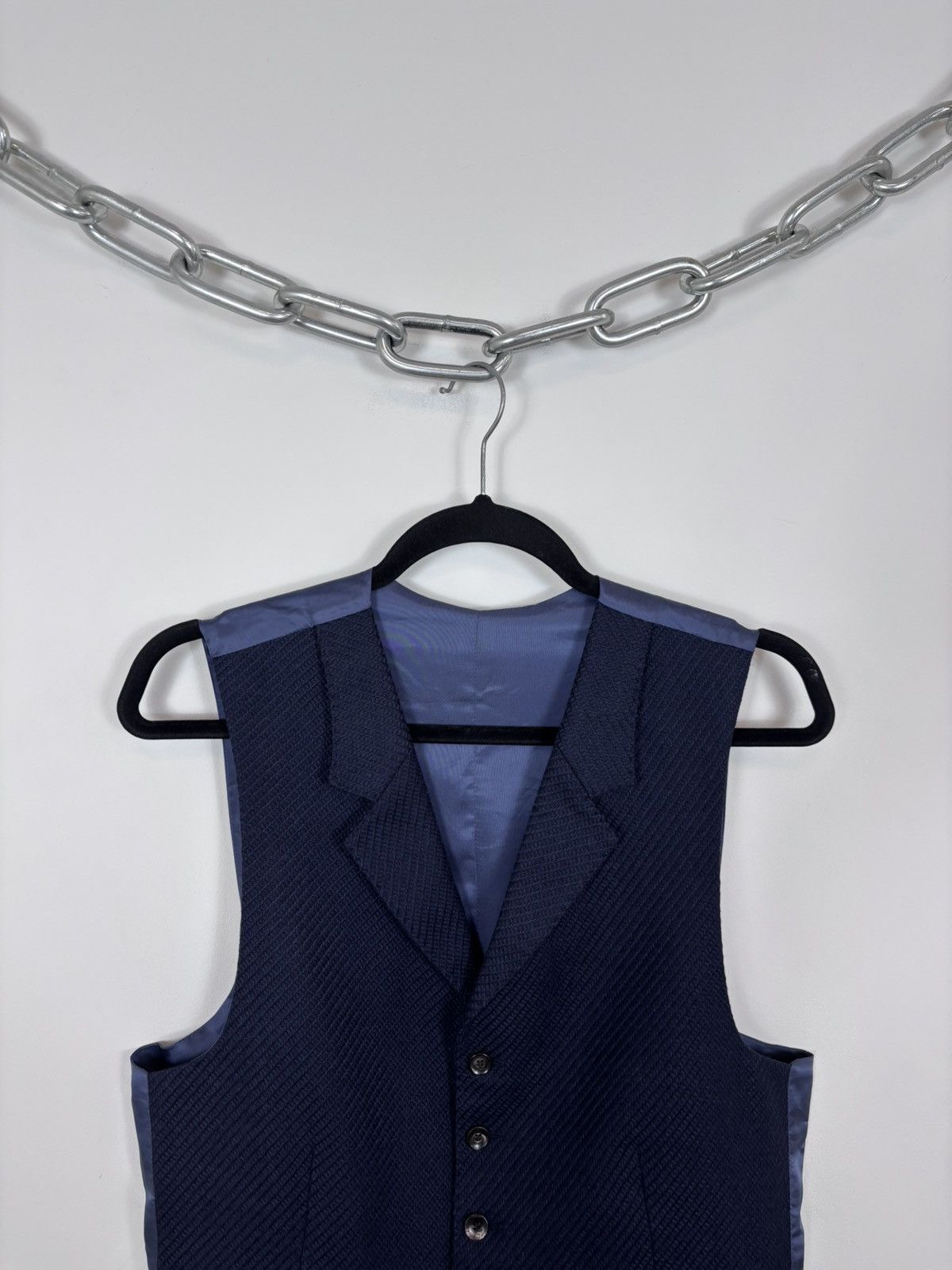 Suitsupply Suitsupply Capetown Men’s Navy Blue Wool Waistcoat Vest Size 38R - 4 Thumbnail