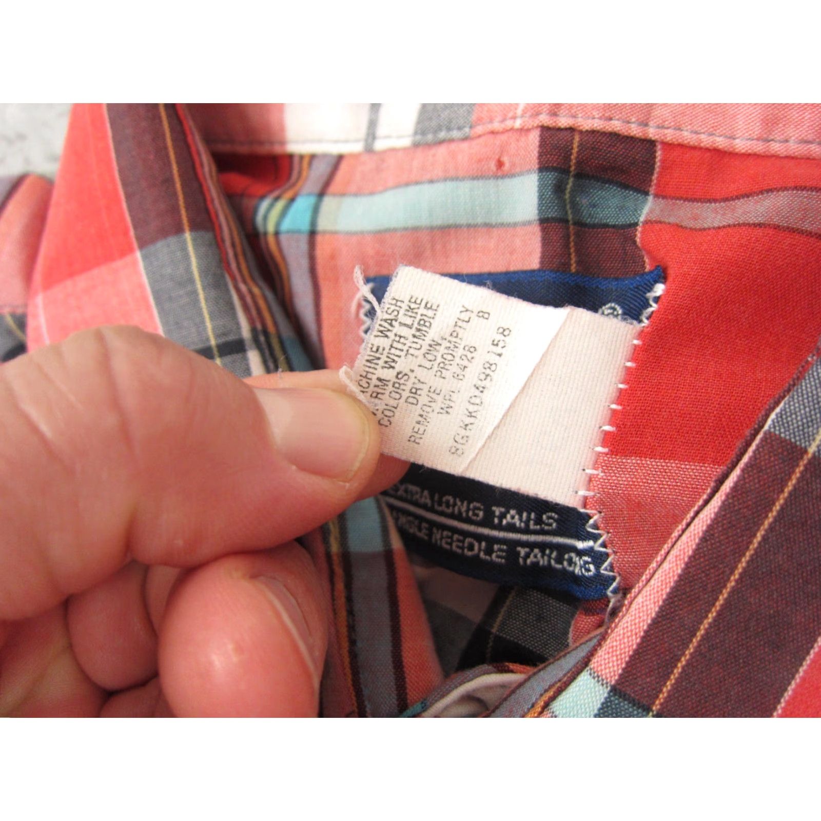 Wrangler Vintage Wrangler Shirt Mens 16.5 Red Plaid Cotton Button-Up Western Casual Cowboy 80s Mens Size US XL / EU 56 / 4 - 6 Thumbnail