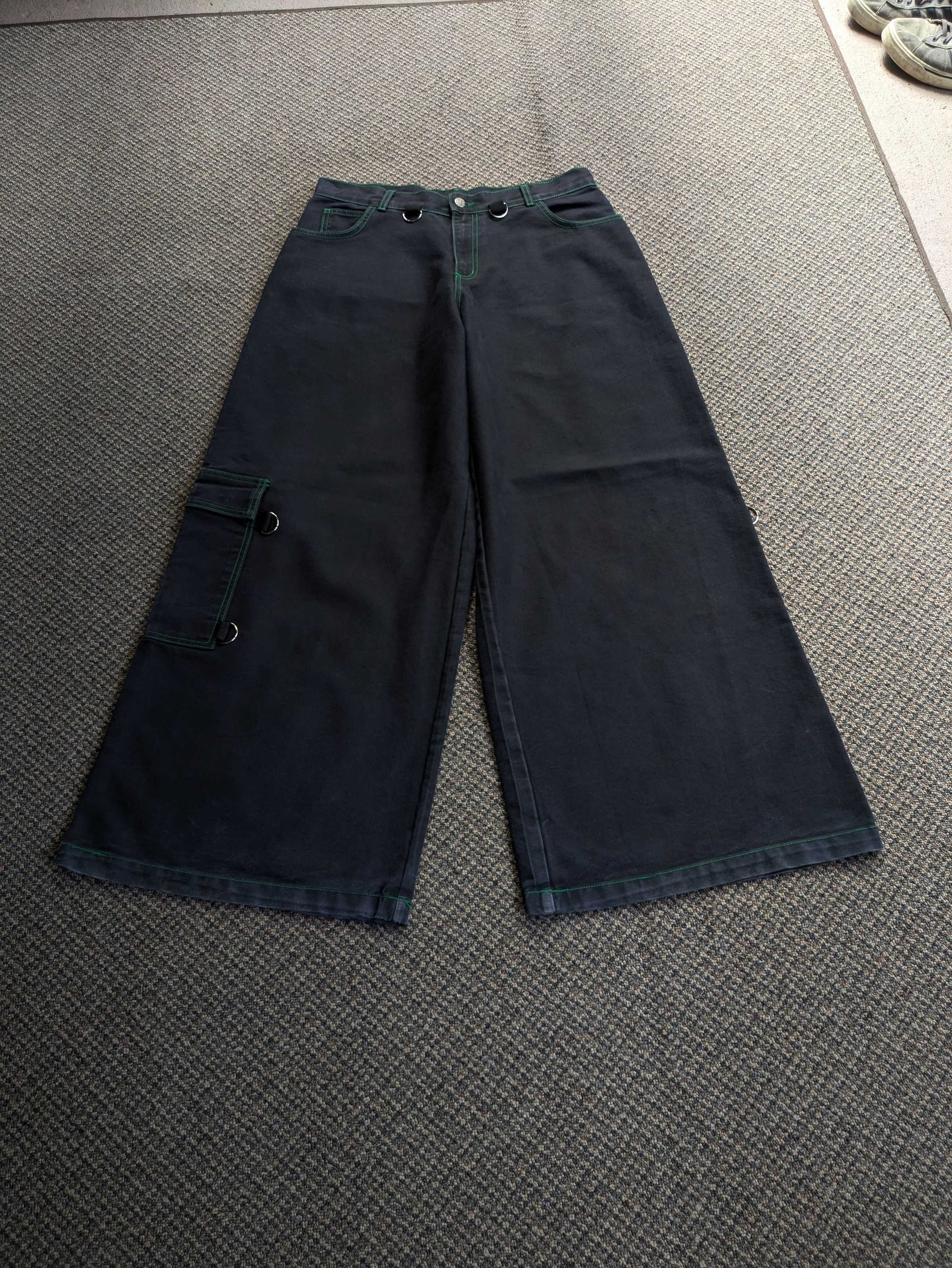 未使用 Jarge George & Fly-T - Kamisama Tripp NYC Tripp Baggy Rave Biohazard Shorts Small 32x26 JNCO
