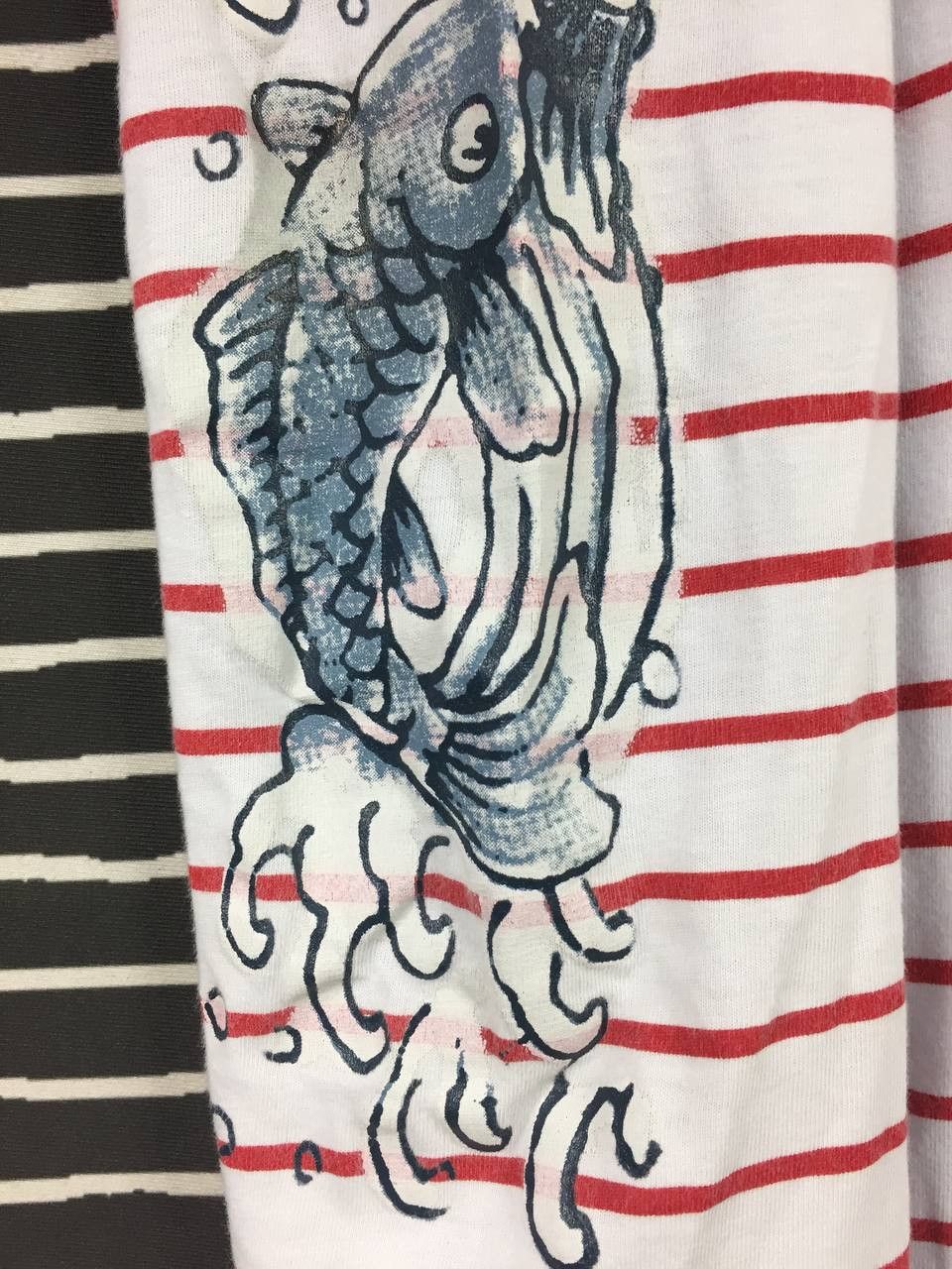 Replay Vtg Replay Jeans Koi Fish Motive Striped Longsleeve Tee Size US M / EU 48-50 / 2 - 8 Thumbnail