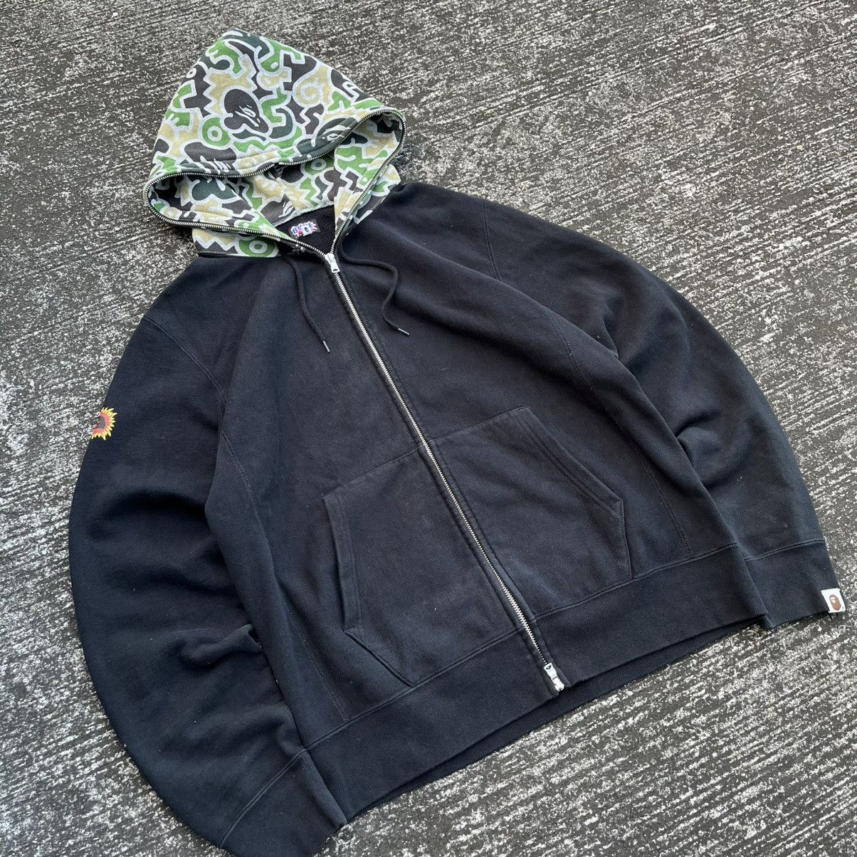 Bape A Bathing Ape Early 2000s Graphic Hood Camo full Zip Hoodie Size US L / EU 52-54 / 3 - 3 Thumbnail