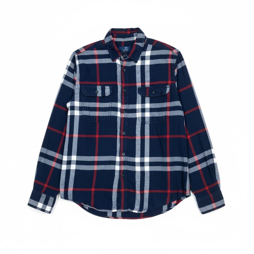 George George Plaid Flannel Button Up Shirt Classic Y2K Streetwear Size US M / EU 48-50 / 2 - 1 Thumbnail