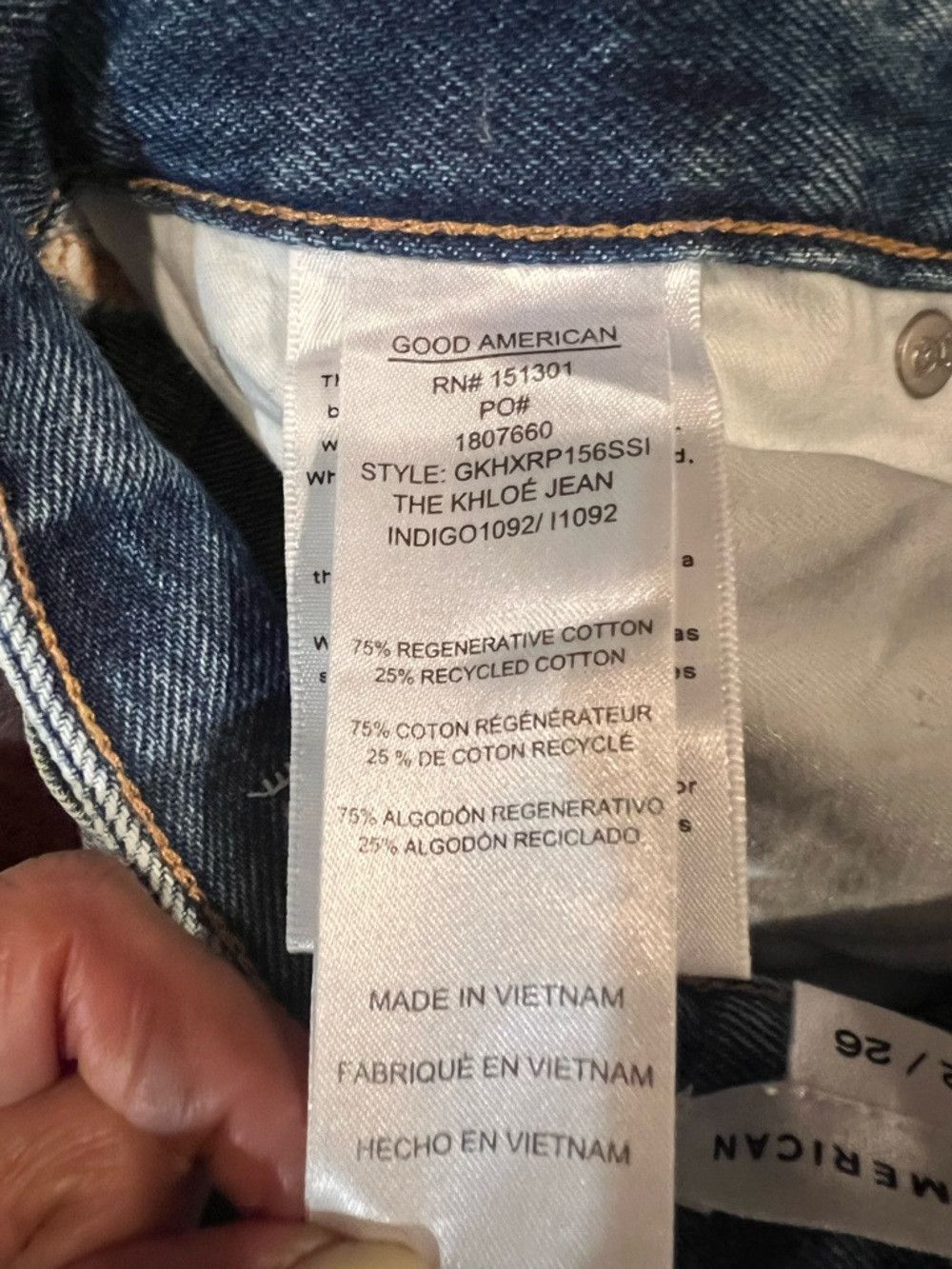 Good American Good American The Khloé Jean High Waist Straight Leg Distre Size 26" / US 2 / IT 38 - 9 Thumbnail