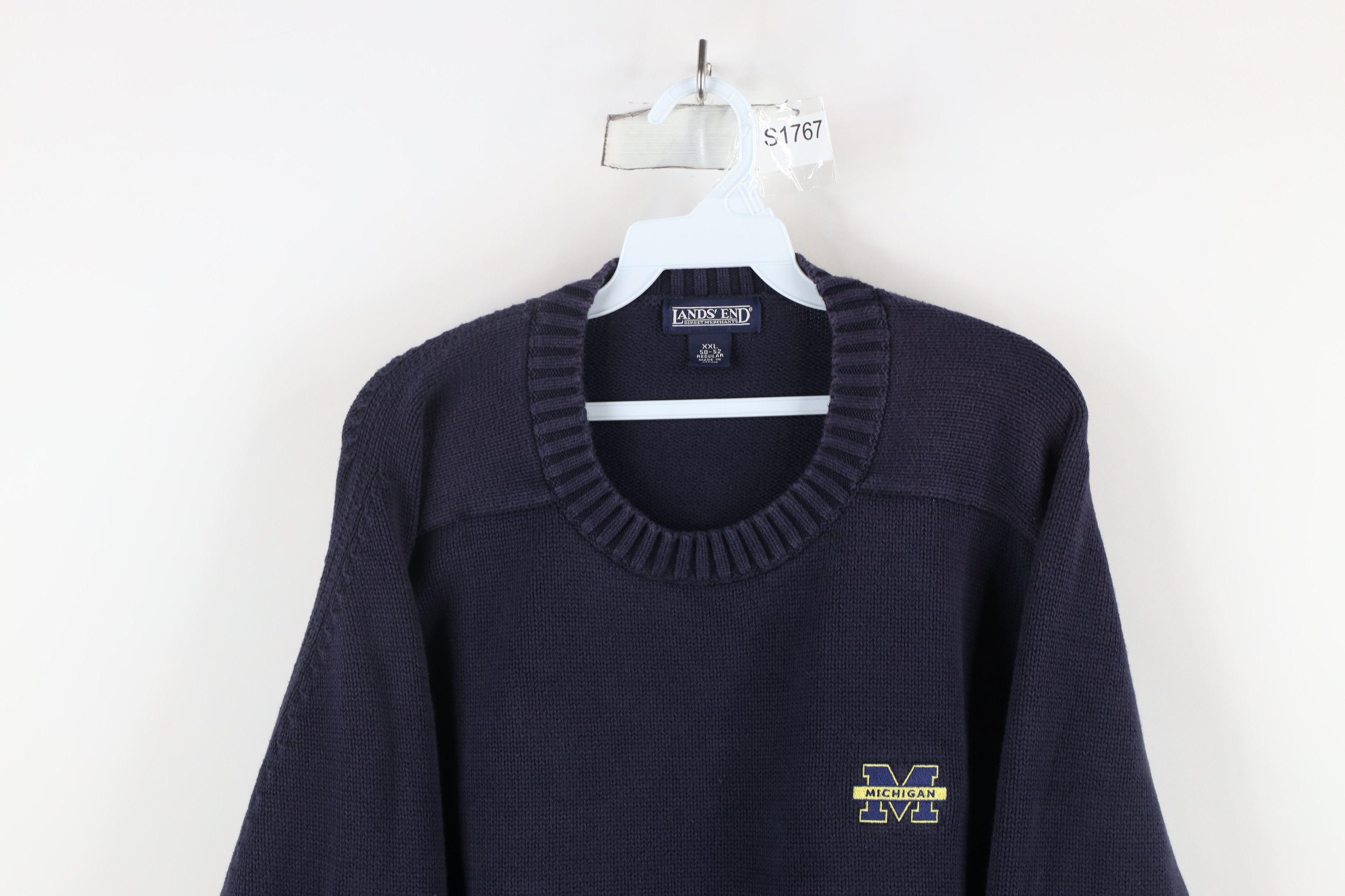 Lands' End × Vintage Vintage 90s Lands End University of Michigan Knit Sweater Size US XXL / EU 58 / 5 - 2 Thumbnail