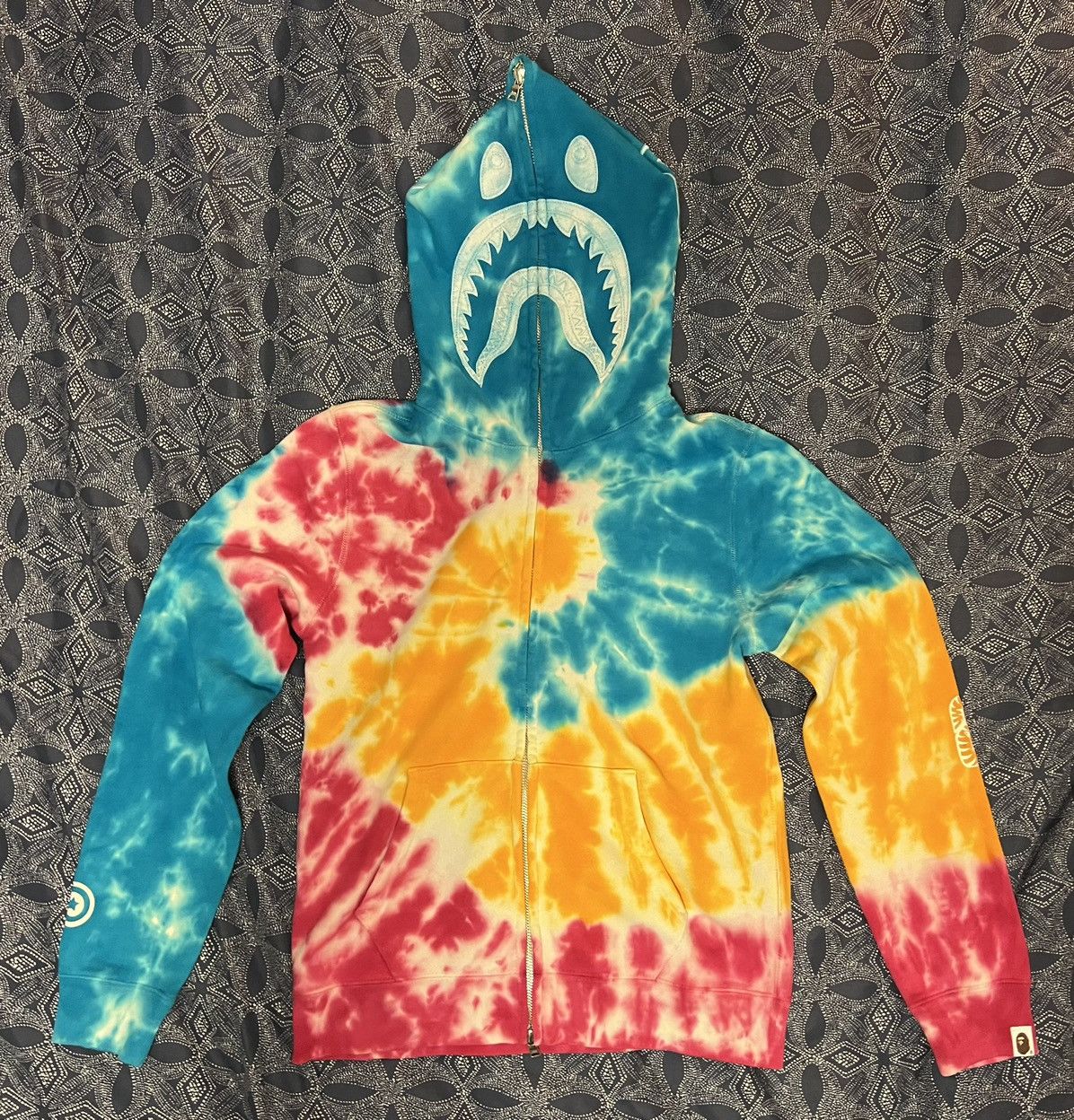 Bape Tie Dye 2nd Shark Full Zip Hoodie Grailed