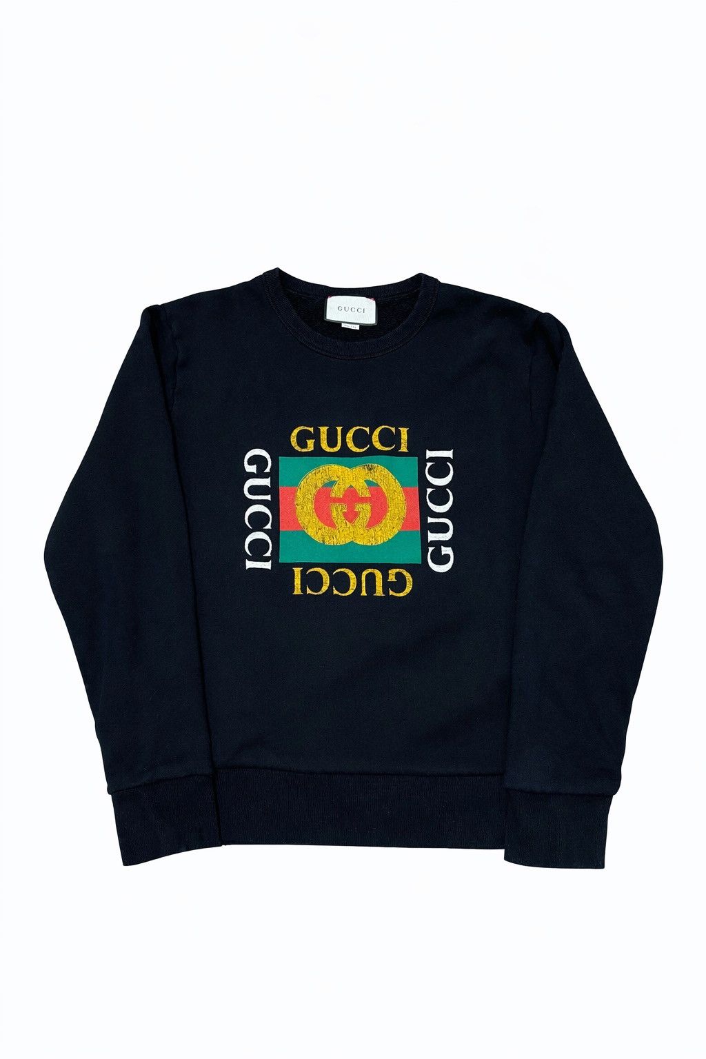 Gucci Gucci Logo Crewneck Black Size US L / EU 52-54 / 3 - 1 Thumbnail
