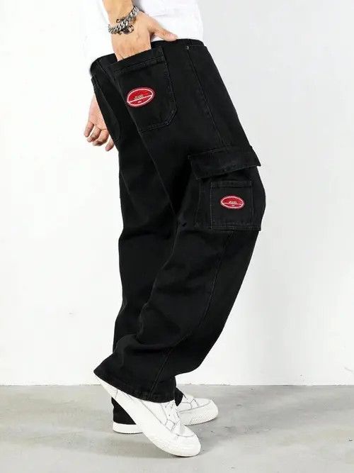 Cargo Pocket Denim Jeans Straight fit