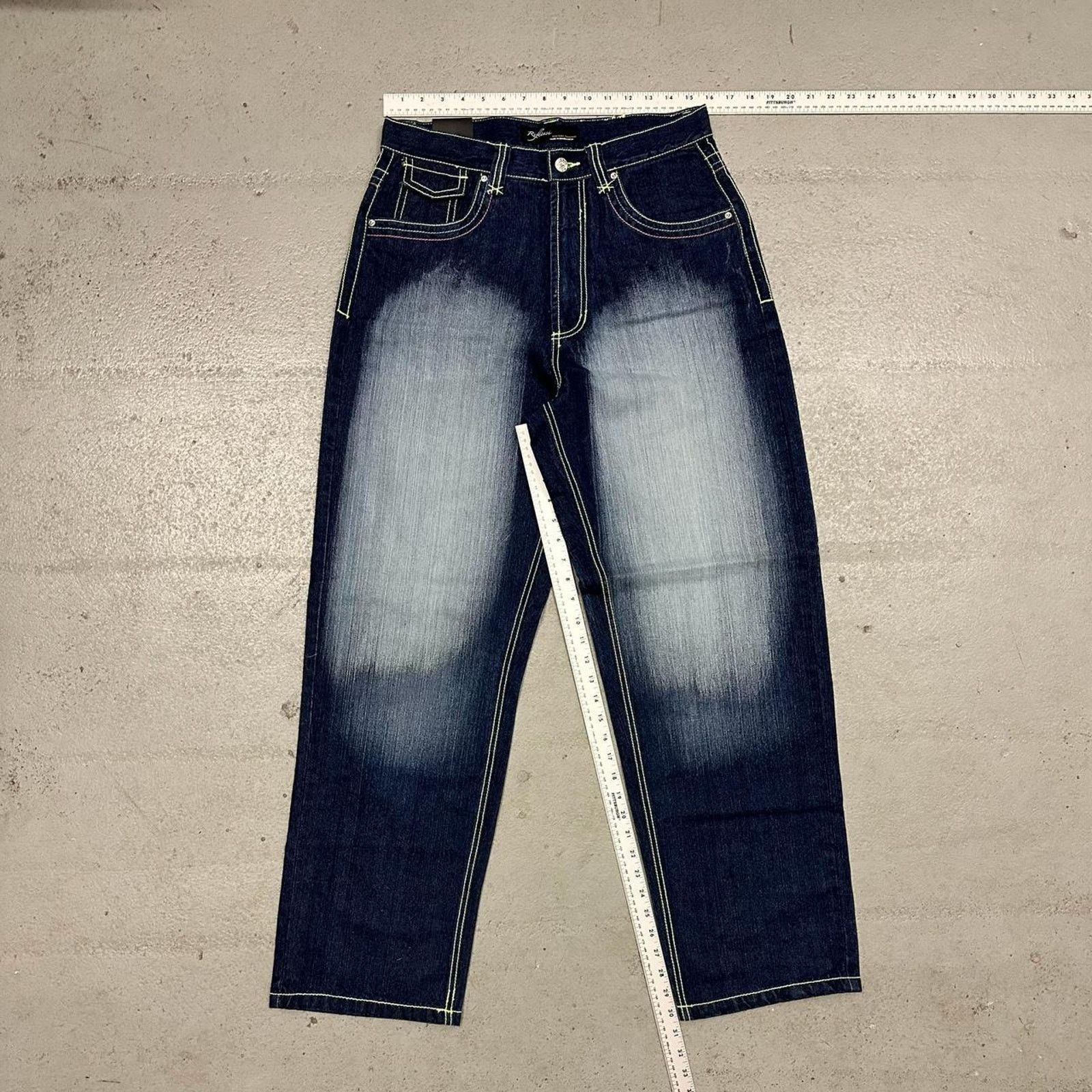 Vintage Vintage baggy y2k riflessi faded blue skater unique denim Size US 32 / EU 48 - 3 Thumbnail