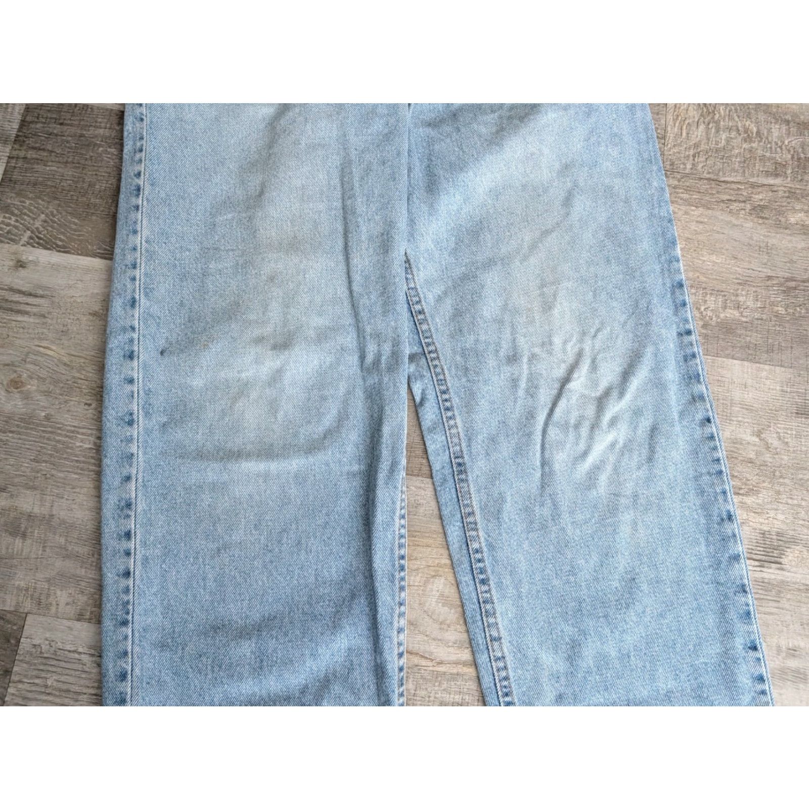 Levi's VINTAGE Levi's 553 Jeans Mens 34x32 Light Wash Distressed 90s White Tab USA Denim 5-Pocket Regular Spring Fall Winter Shoes? Size US 34 / EU 50 - 3 Thumbnail