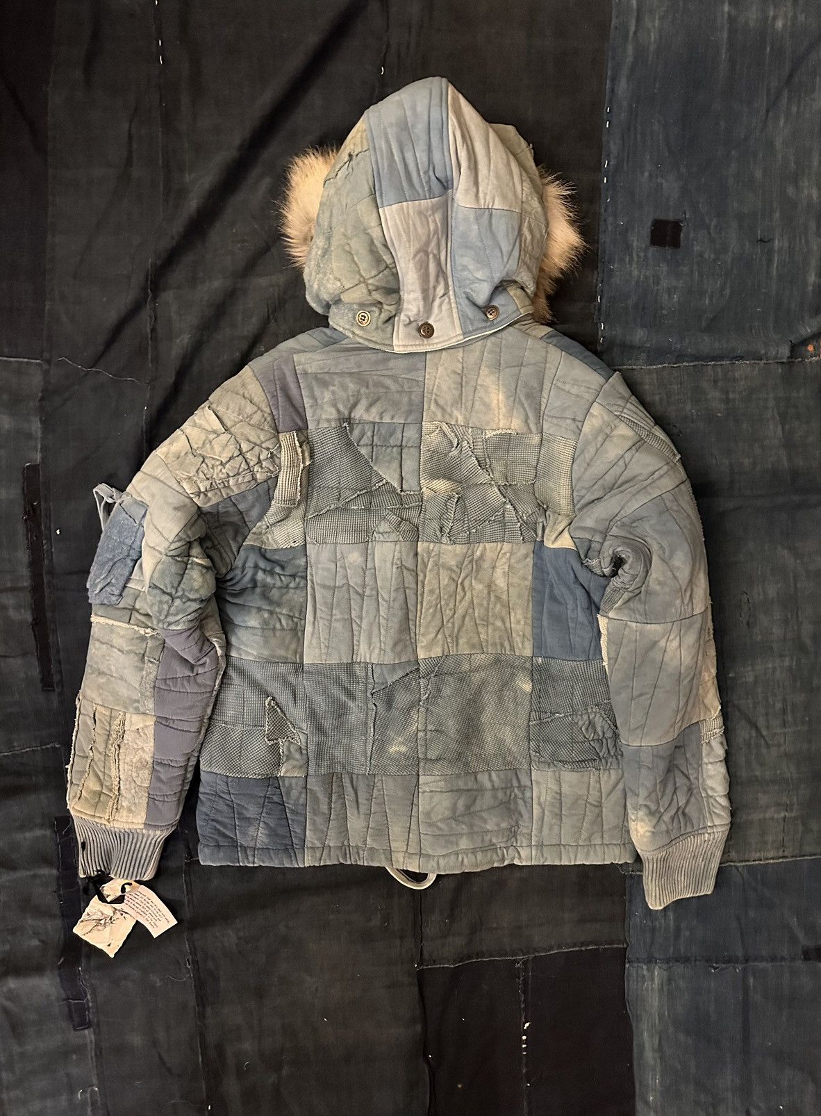 Greg Lauren $2,875 Indigo Scrapwork Retro Puffy - Size 4 Size US XL / EU 56 / 4 - 2 Thumbnail