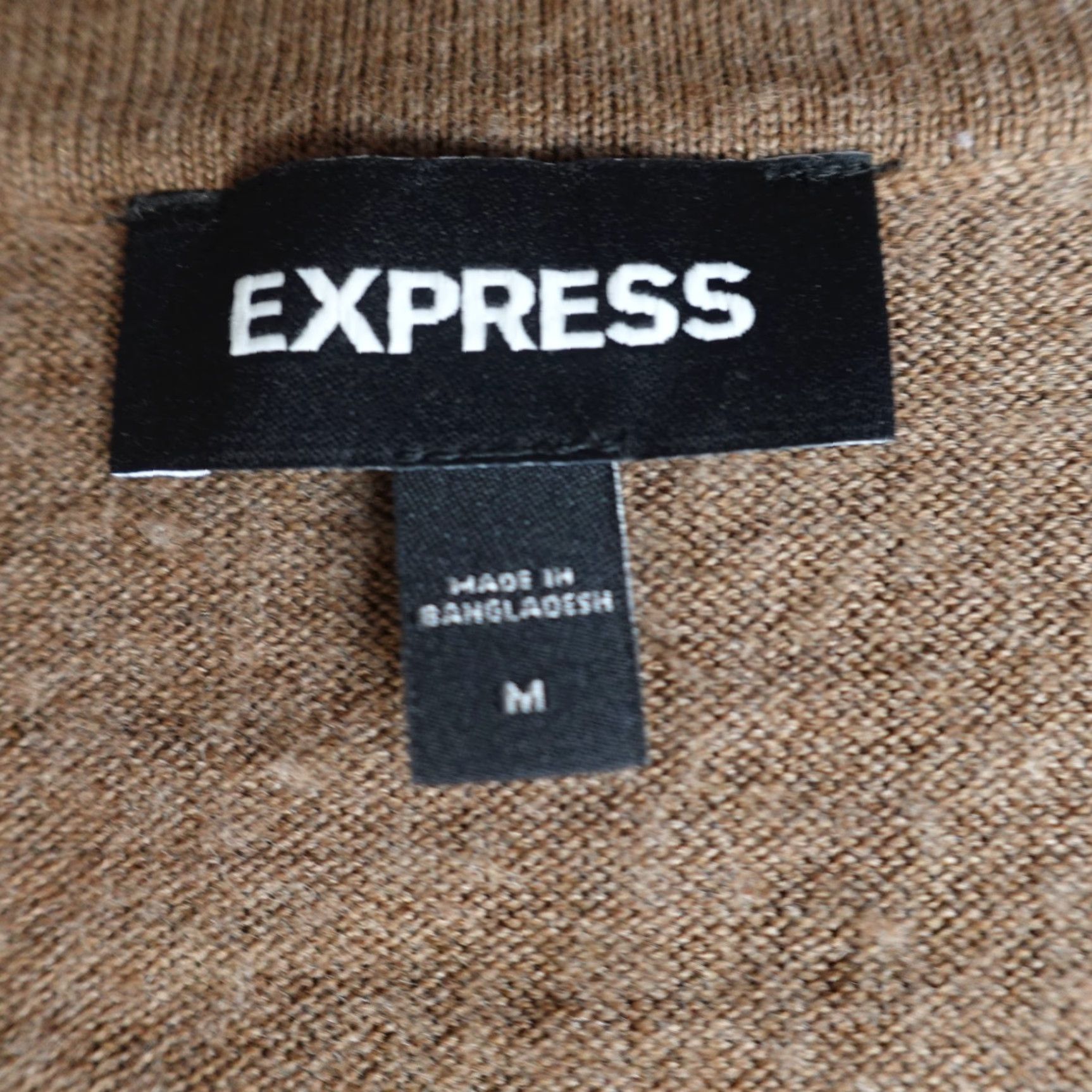 Express VINTAGE Express Cardigan Mens Sweater Express Cardigan Long Sleeve 100% Merino Wool Brown M Brown Mens Size US M / EU 48-50 / 2 - 7 Thumbnail