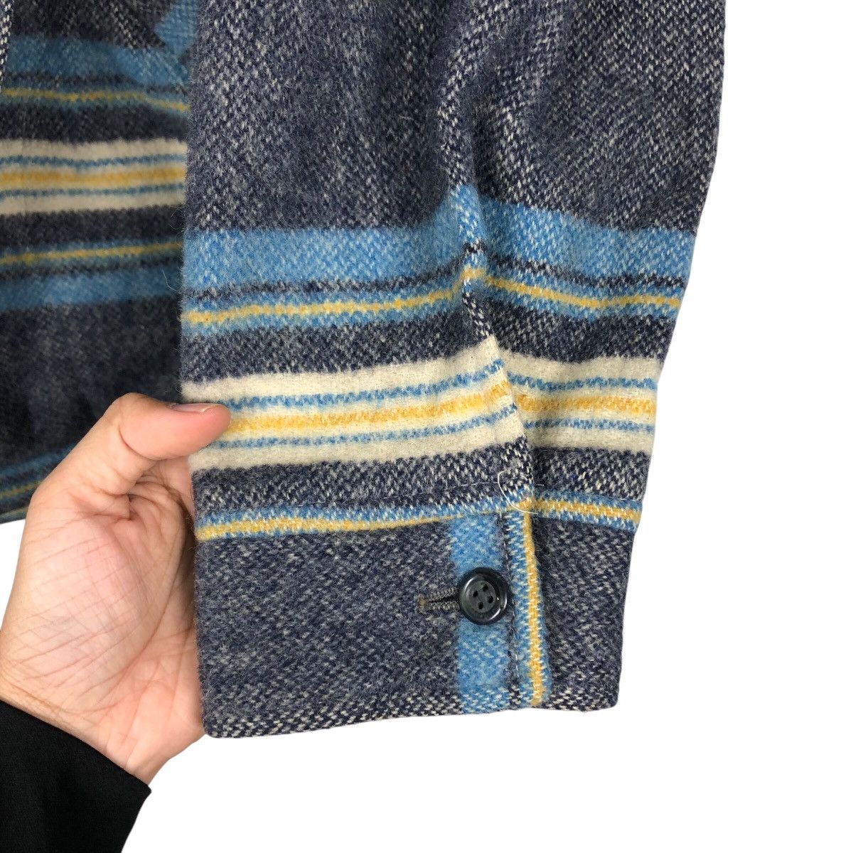 Japanese Brand 📌Vintage Wool Button Jacket Guy Country Striped Design Size US M / EU 48-50 / 2 - 12 Thumbnail