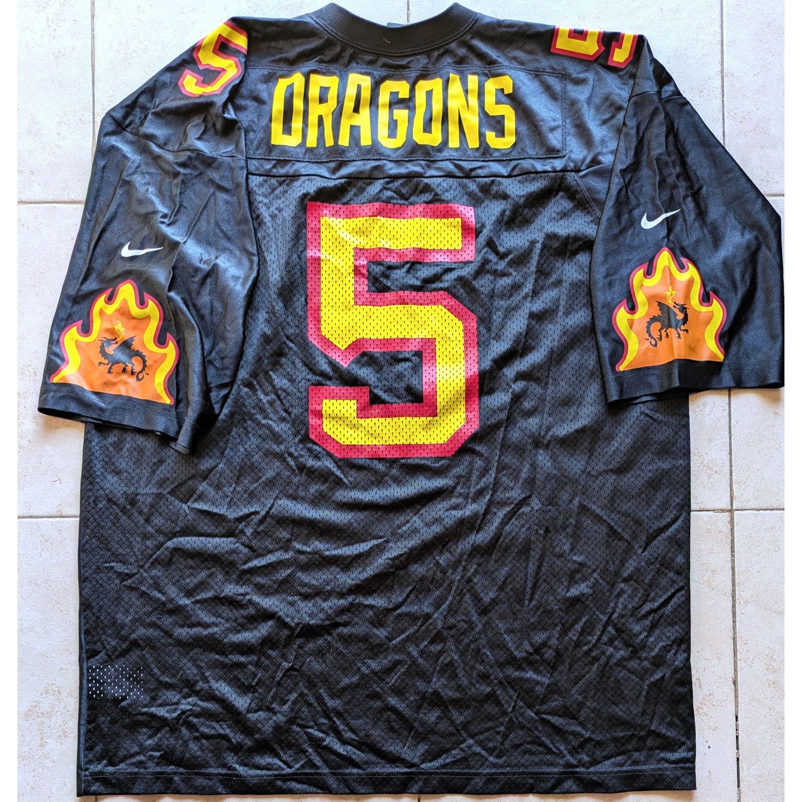 New York Dragons 2000s jersey XL black ARENA football vtg