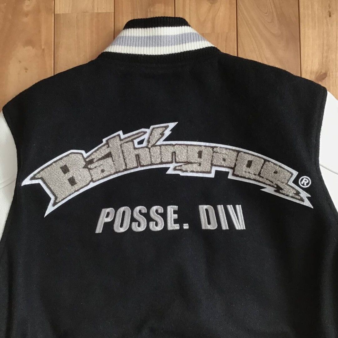 Bape BAPE LOGO Leather Sleeve Varsity Jacket a bathing ape Size US S / EU 44-46 / 1 - 5 Thumbnail