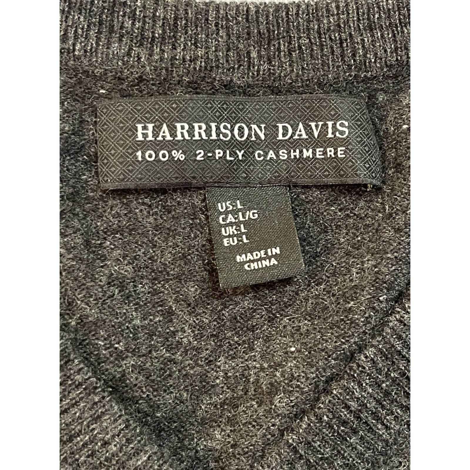 Vintage Harrison Davis Sweater Mens L Charcoal 100% Cashmere V-Neck Designer Casual Pullover Size US L / EU 52-54 / 3 - 3 Thumbnail