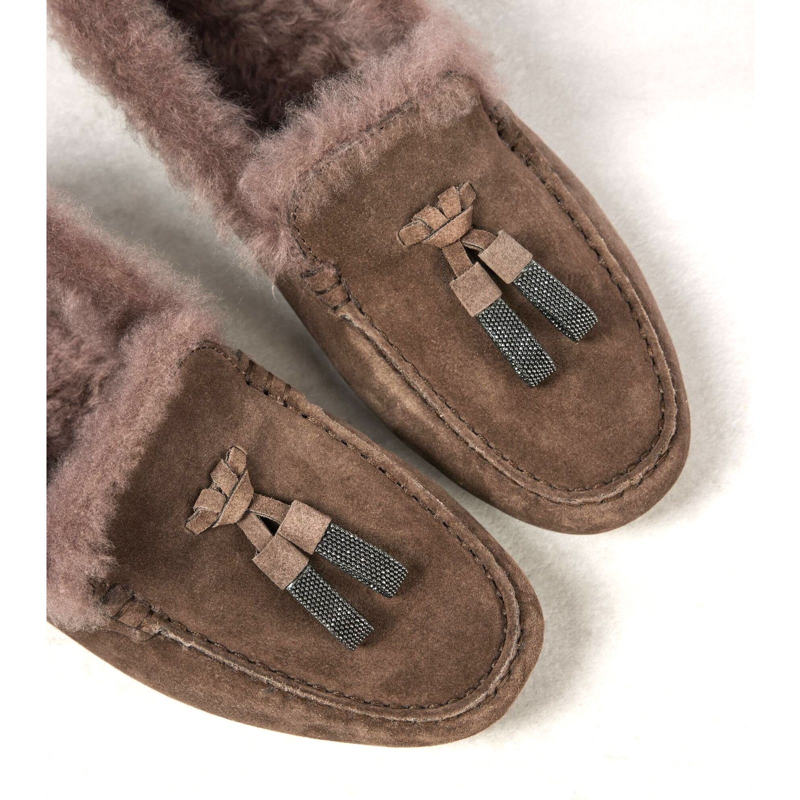 Brunello Cucinelli Brunello Cucinelli Monili Shearling Loafers Brown 37 Size US 7 / IT 37 - 4 Thumbnail