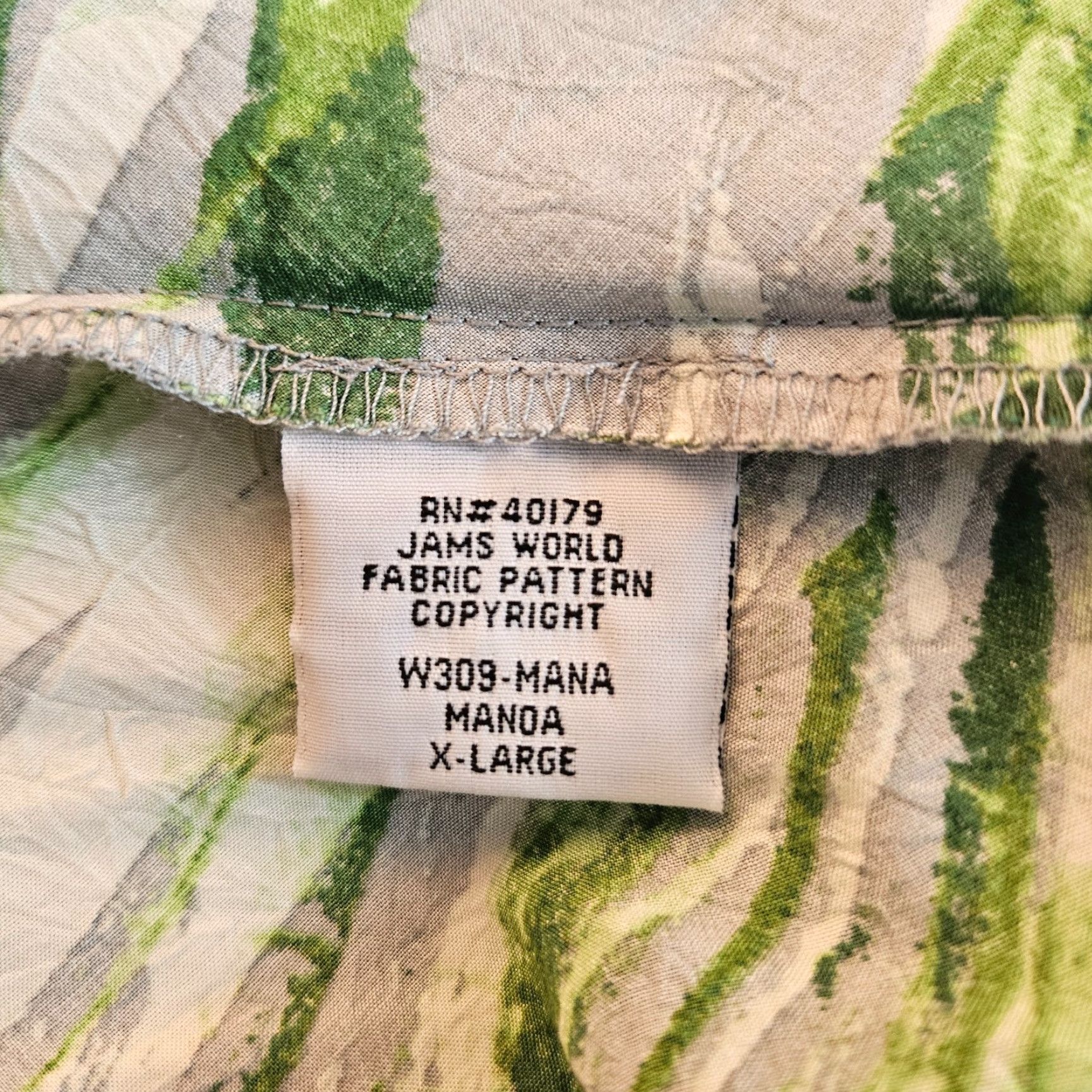 Jams World Jams World Dress Womens XL Green Gray Palm Print Rayon Scoop Neck Dress Shirt? Size XL / US 12-14 / IT 48-50 - 5 Thumbnail