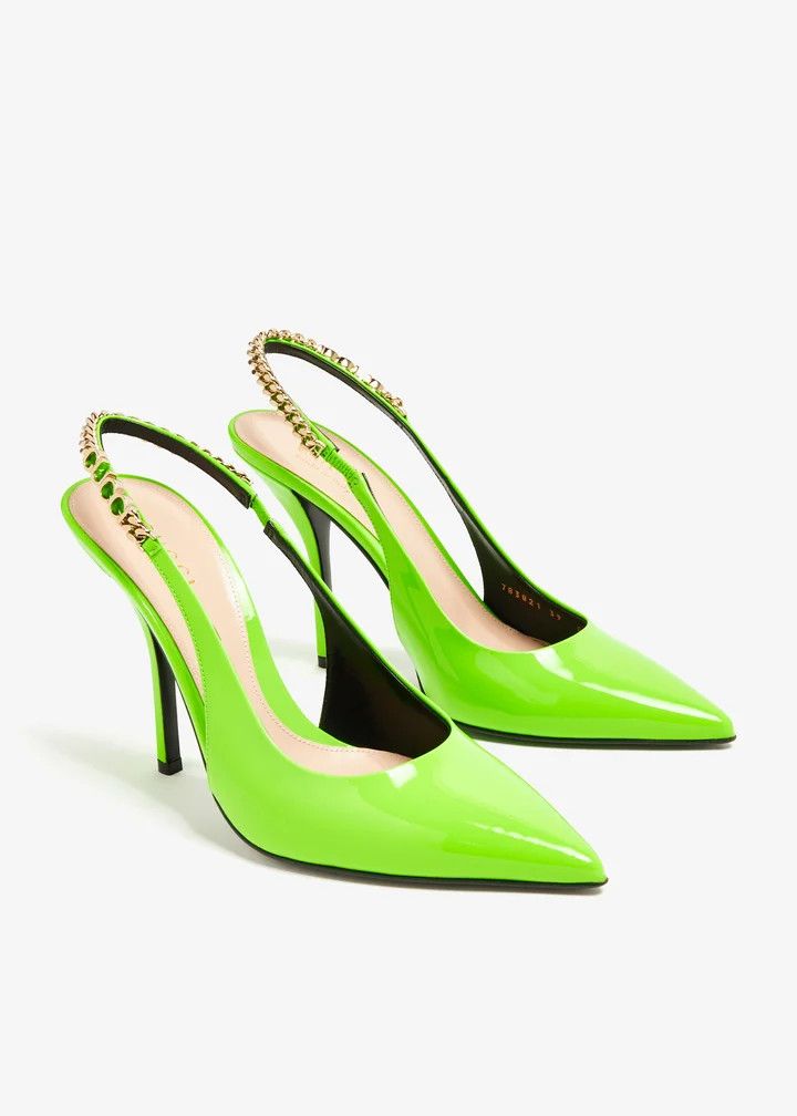 Gucci oc11z0526 Gucci Signoria Slingback Pumps in Green Size US 9.5 / IT 39.5 - 4 Thumbnail