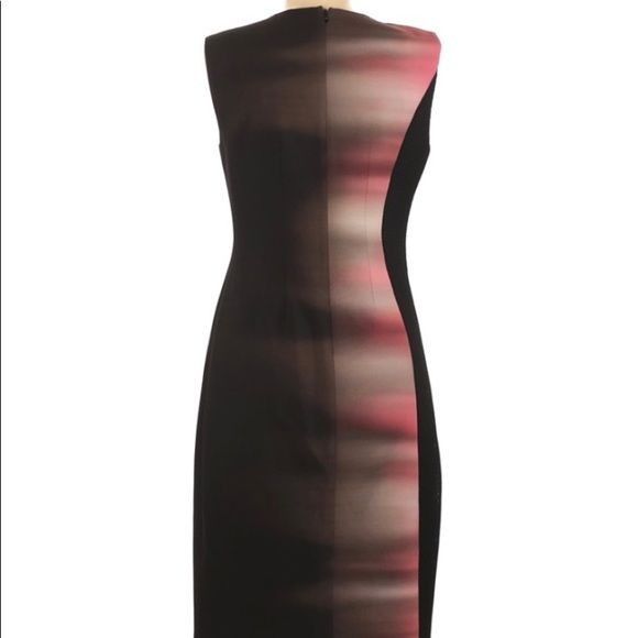 Elie Tahari ELIE TAHARI size 8 watercolor design midi dress in excellent Size M / US 6-8 / IT 42-44 - 2 Thumbnail
