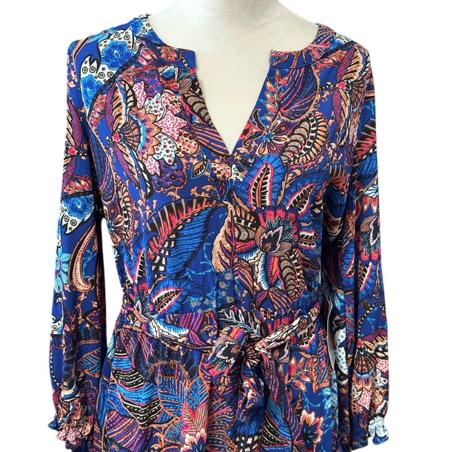 Other London Times ALine Dress Boho Belted Waist Multicolor 6 NWOT Size M / US 6-8 / IT 42-44 - 3 Thumbnail