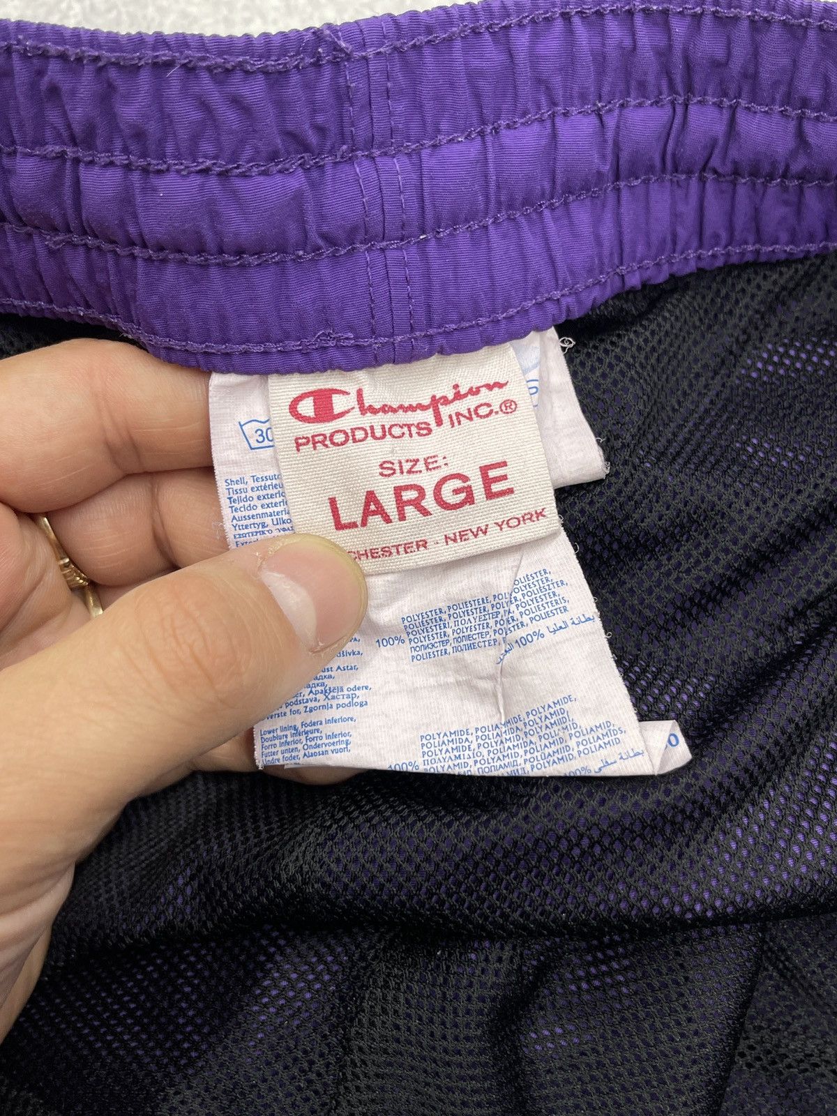 Champion × Vintage Vintage Champion Nylon Sweatpants Lampas Violet Y2K Size US 34 / EU 50 - 9 Thumbnail