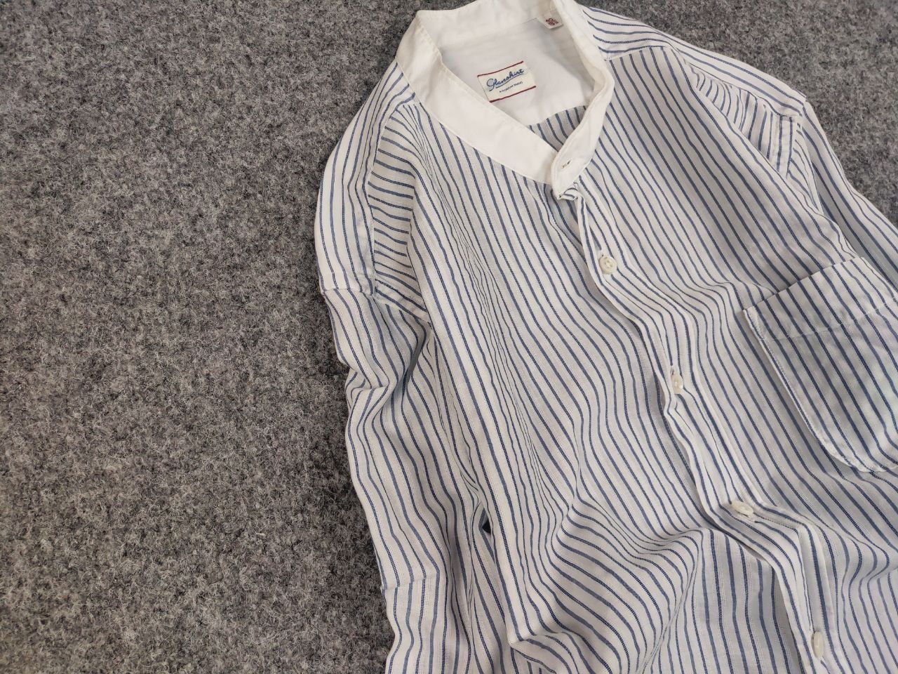 Glanshirt Glanshirt Japan Design Blue/White Striped button Shirt Size US M / EU 48-50 / 2 - 7 Thumbnail