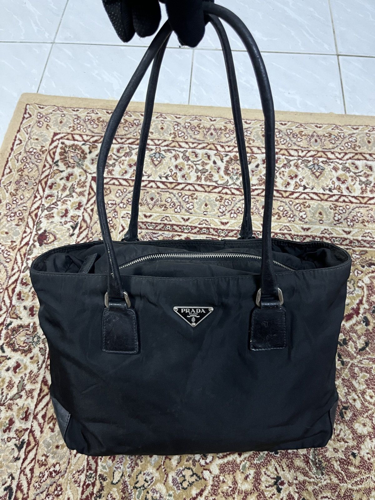 Prada Prada Re-Nylon Embroidered Tote Bag Size ONE SIZE - 8 Thumbnail