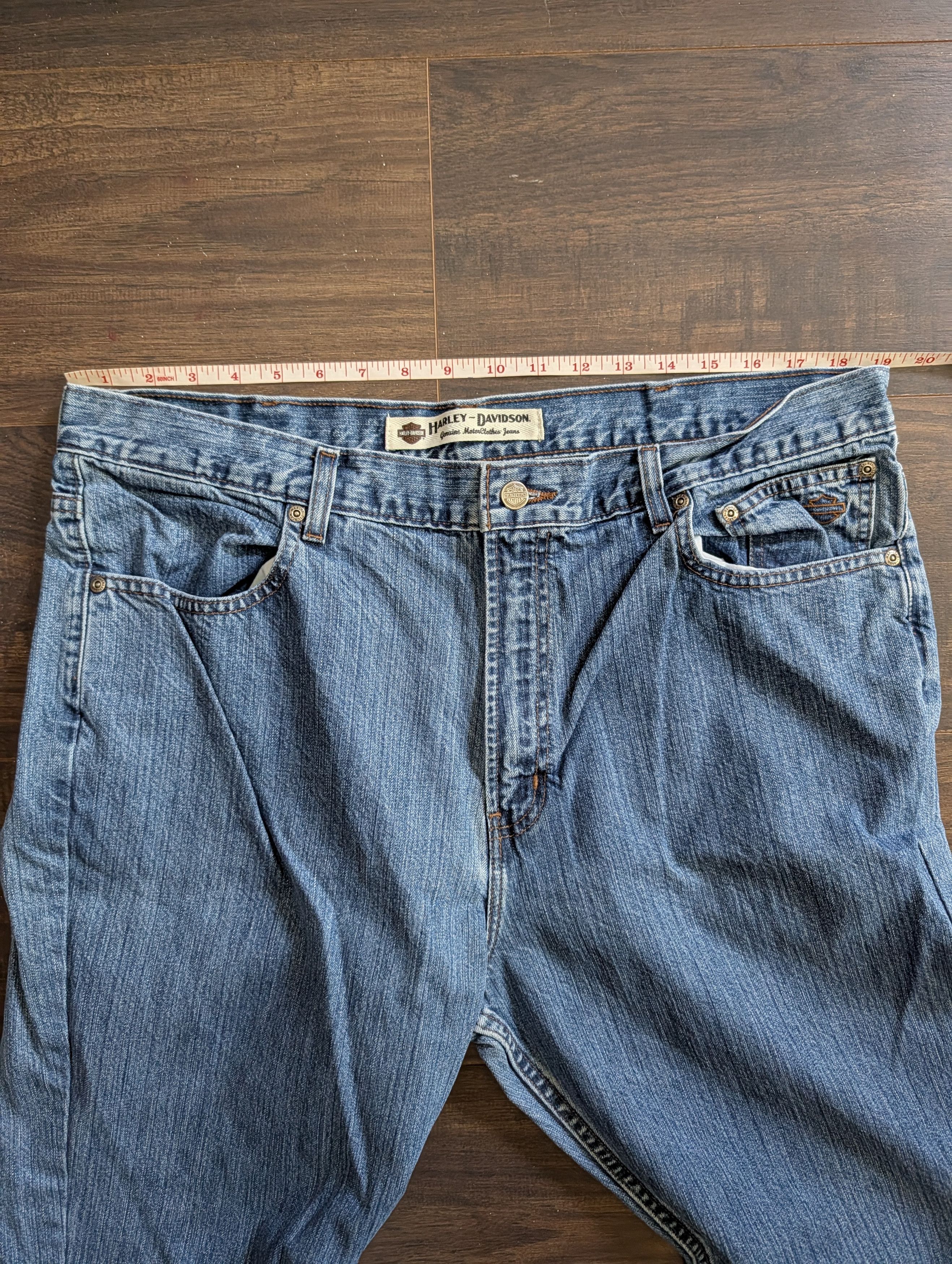 Harley Davidson Vintage blue denim branded tapered jeans 38 Size US 38 / EU 54 - 15 Thumbnail
