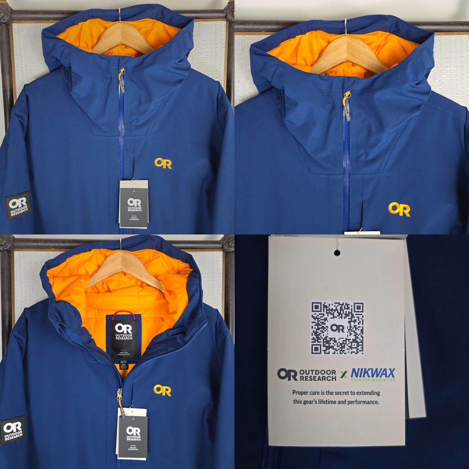 Outdoor Research Outdoor Research Jacket Mens XL Winter Full Zip Hooded Waterproof Insulated Blue Orange" Size US XL / EU 56 / 4 - 11 Thumbnail