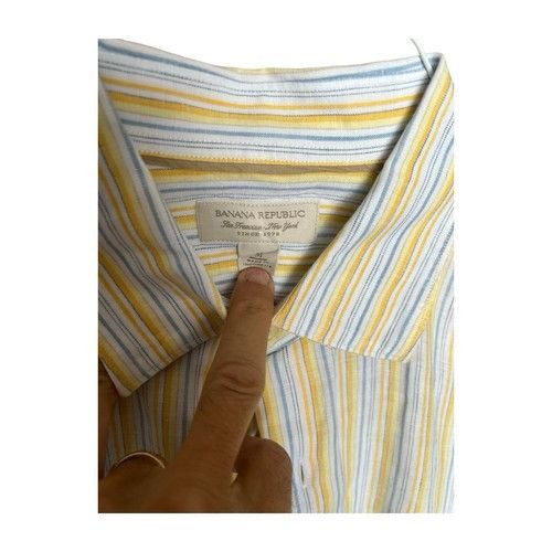Banana Republic Banana Republic Button Up Shirt Mens Size M Blue Yellow Stri Size US M / EU 48-50 / 2 - 6 Thumbnail