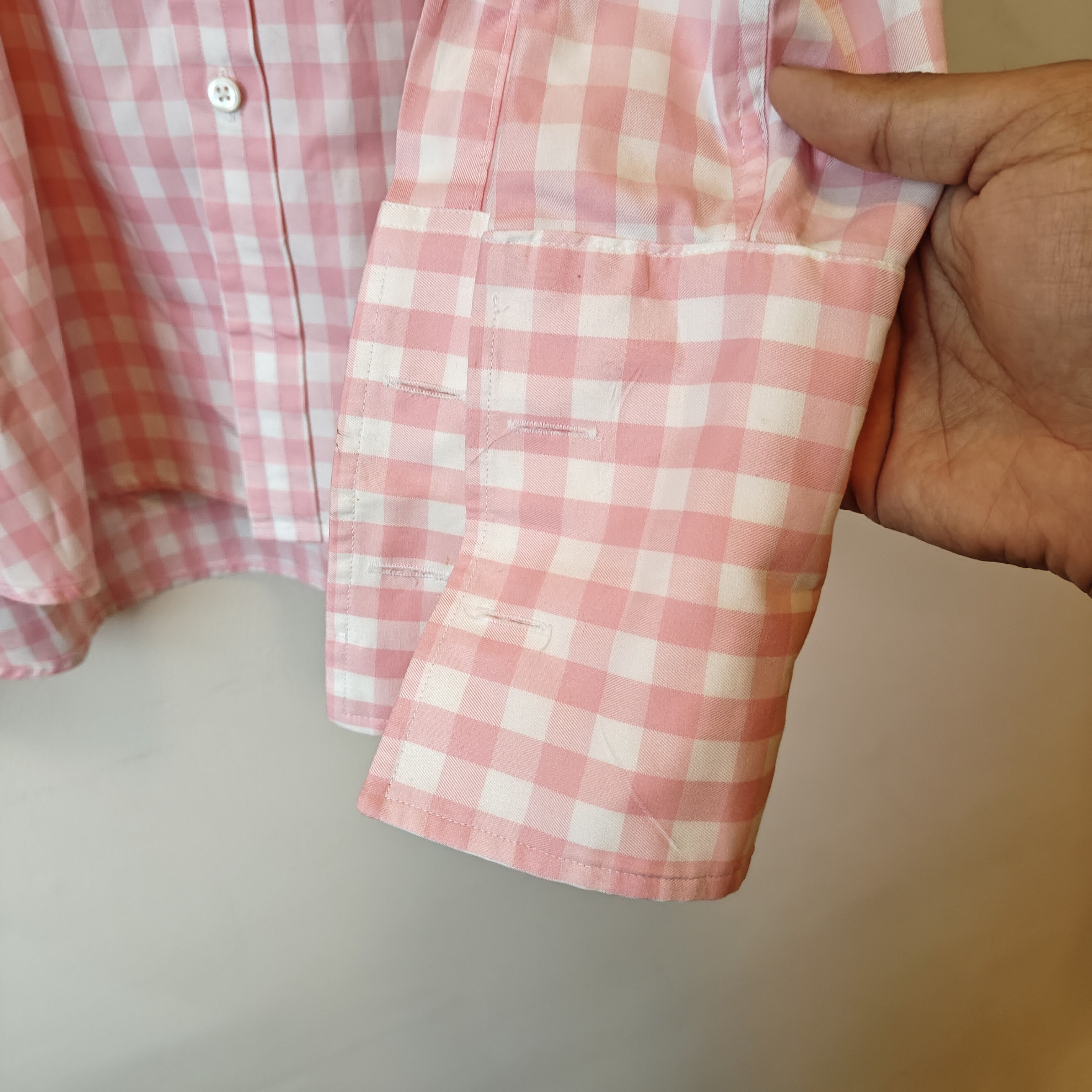 Drake's pink checkered dress shirt 16/41" drakes Size US M / EU 48-50 / 2 - 17 Thumbnail