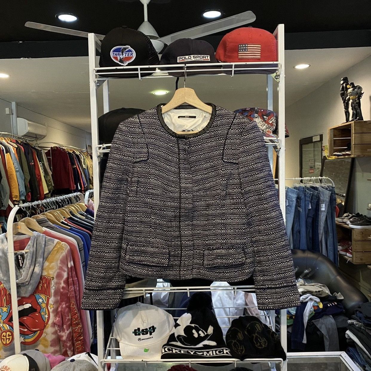 Hugo Boss Hugo Boss Karonita collarless tweed jacket Size M / US 6-8 / IT 42-44 - 1 Thumbnail